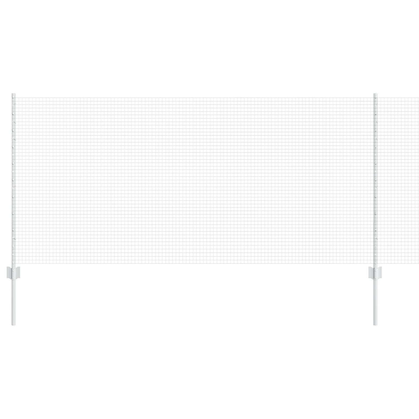 Welded Wire Fence with 44 U Posts Silver 1x50 m Steel - Image 2
