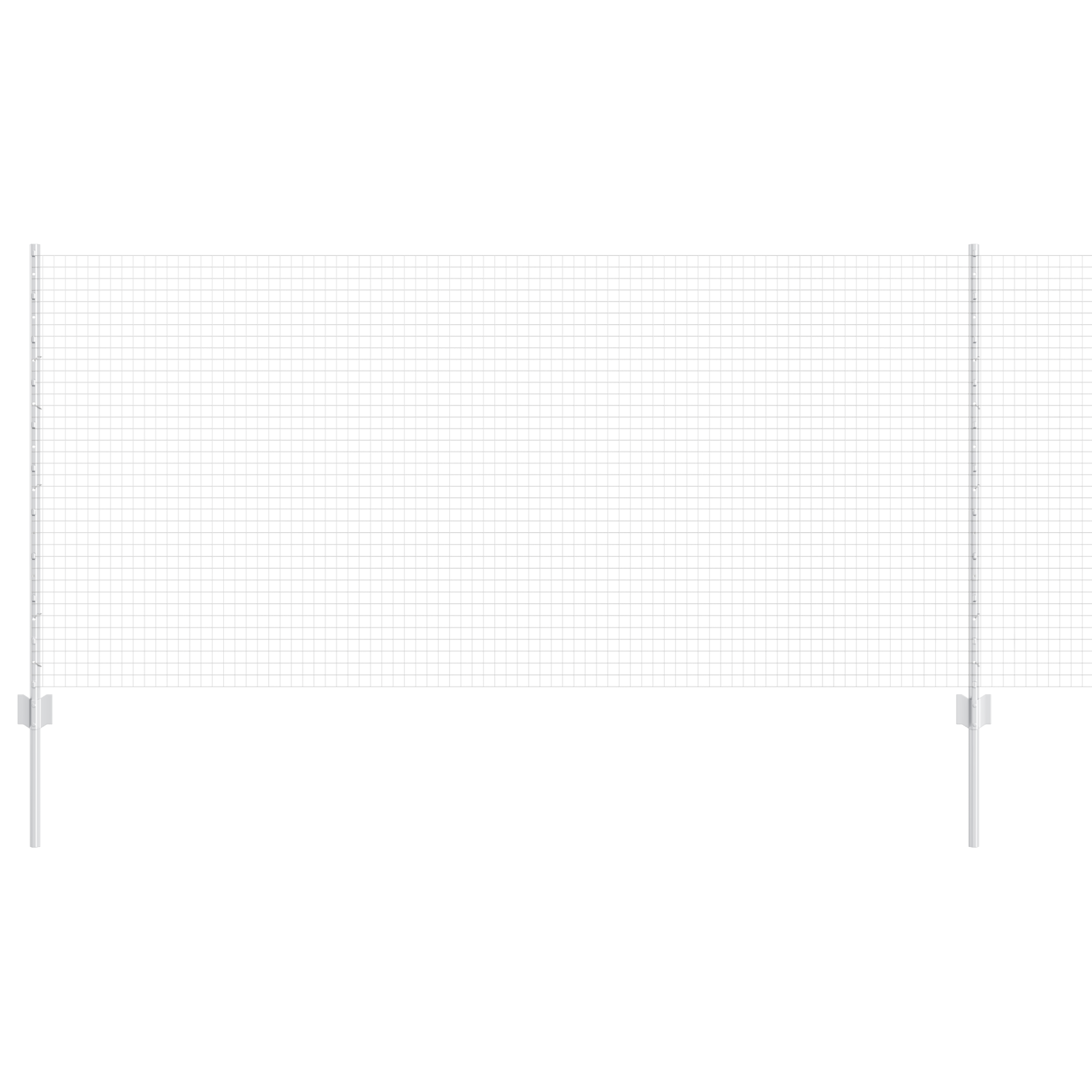 Welded Wire Fence with 44 U Posts Silver 1x50 m Steel - Image 2