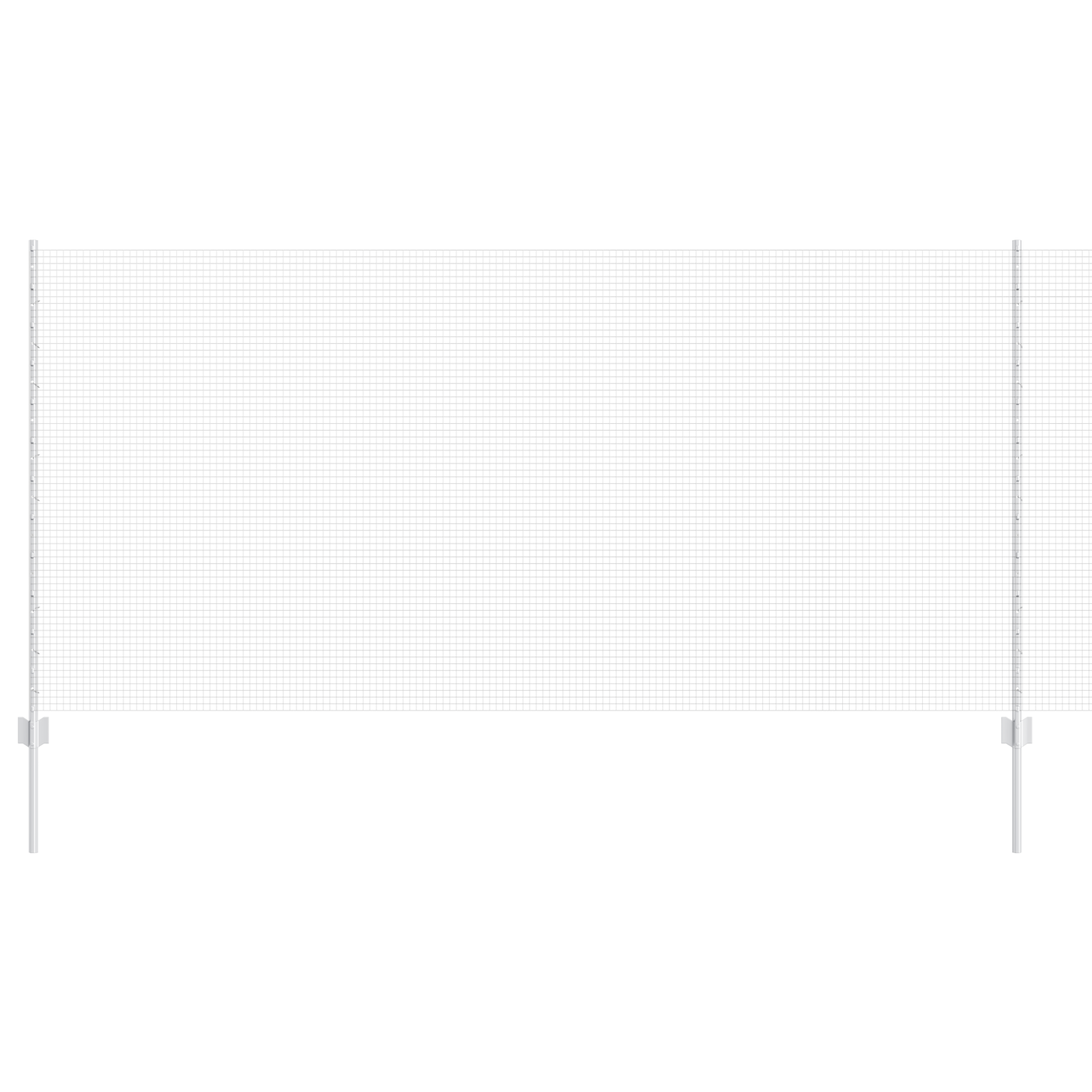 Welded Wire Fence with 44 U Posts Silver 1.2x50 m Steel - Image 2