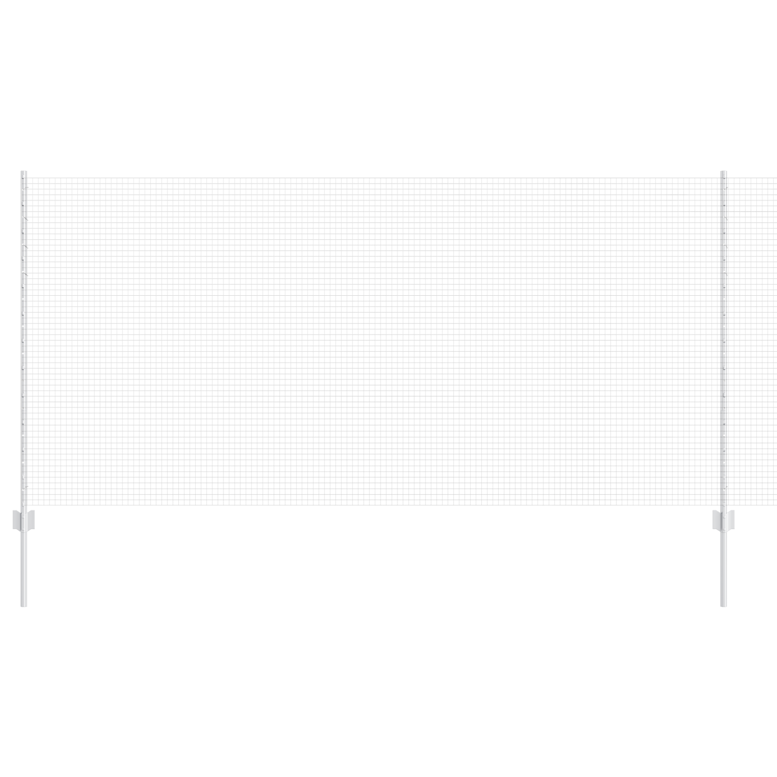 Welded Wire Fence with 44 U Posts Silver 1.2x50 m Steel - Image 2