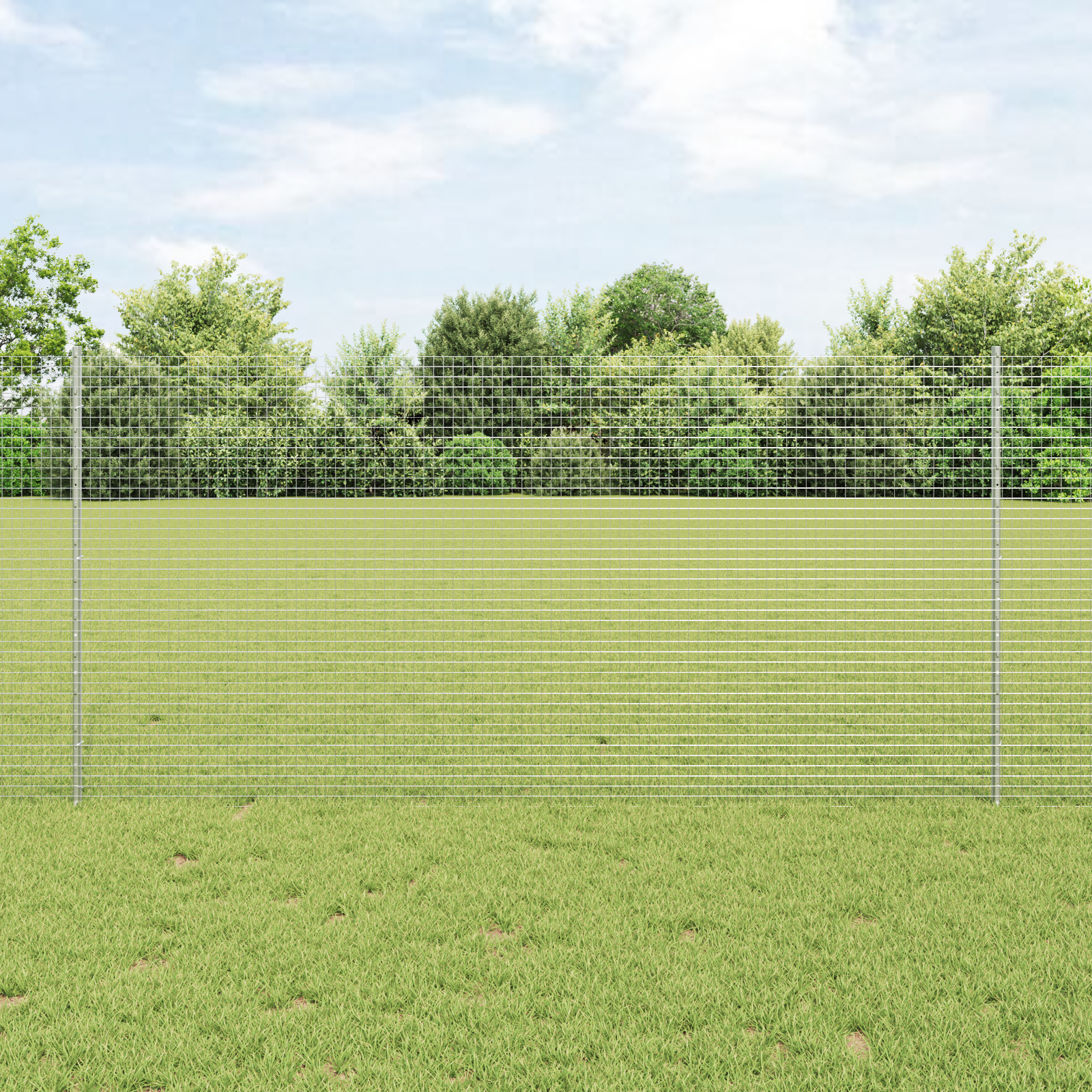 Welded Wire Fence with 44 U Posts Silver 1.2x50 m Steel