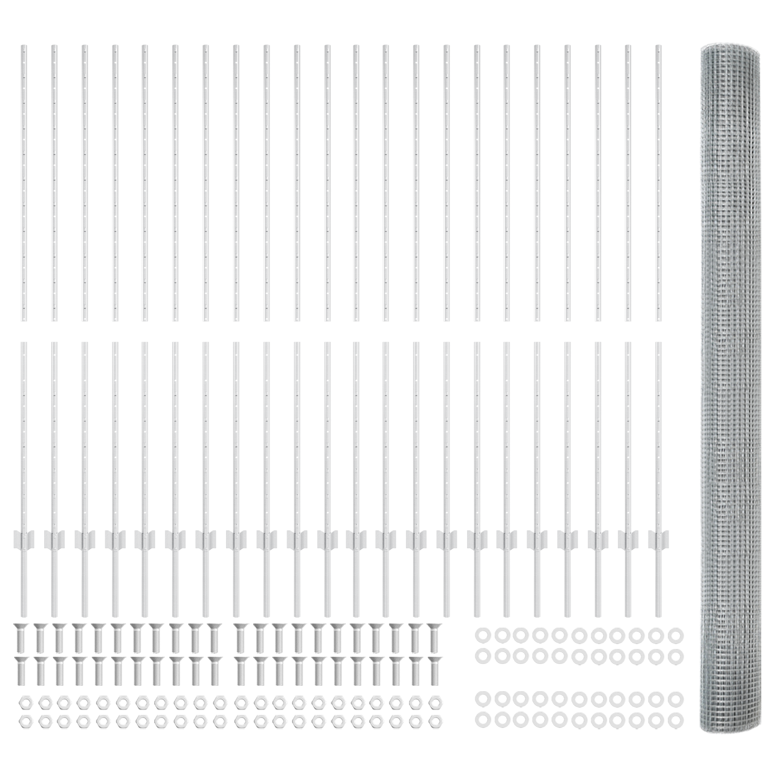 Welded Wire Fence with 44 U Posts Silver 1.5x50 m Steel - Image 5