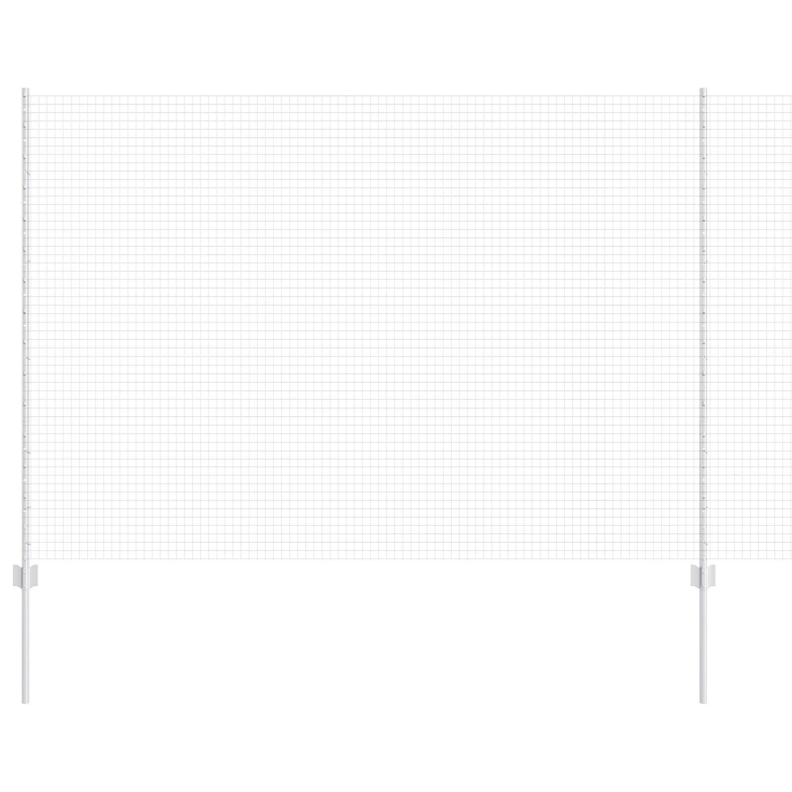 Welded Wire Fence with 44 U Posts Silver 1.5x50 m Steel - Image 2