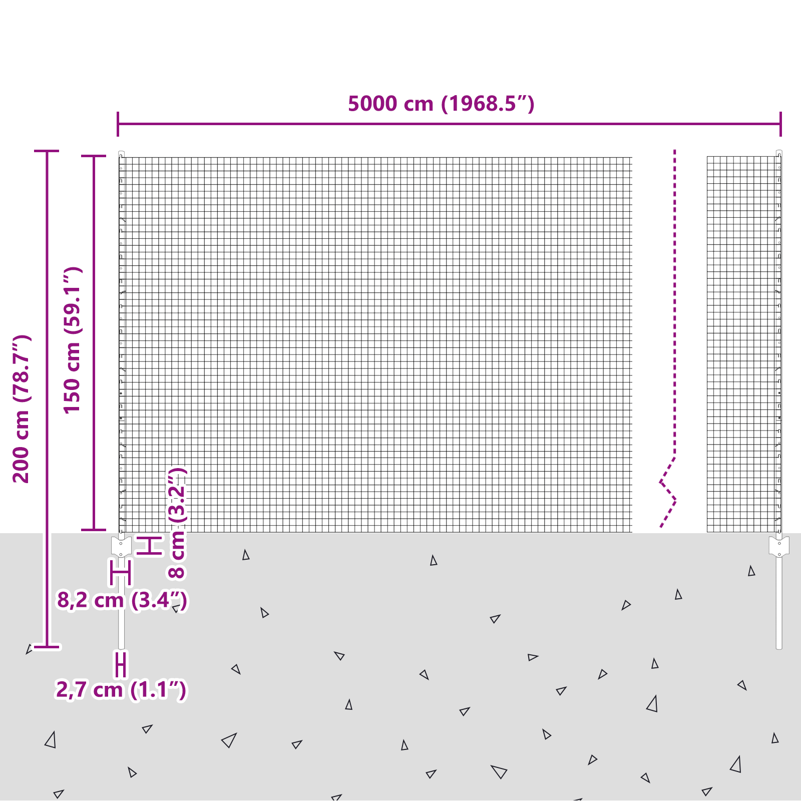 Welded Wire Fence with 44 U Posts Silver 1.5x50 m Steel - Image 11