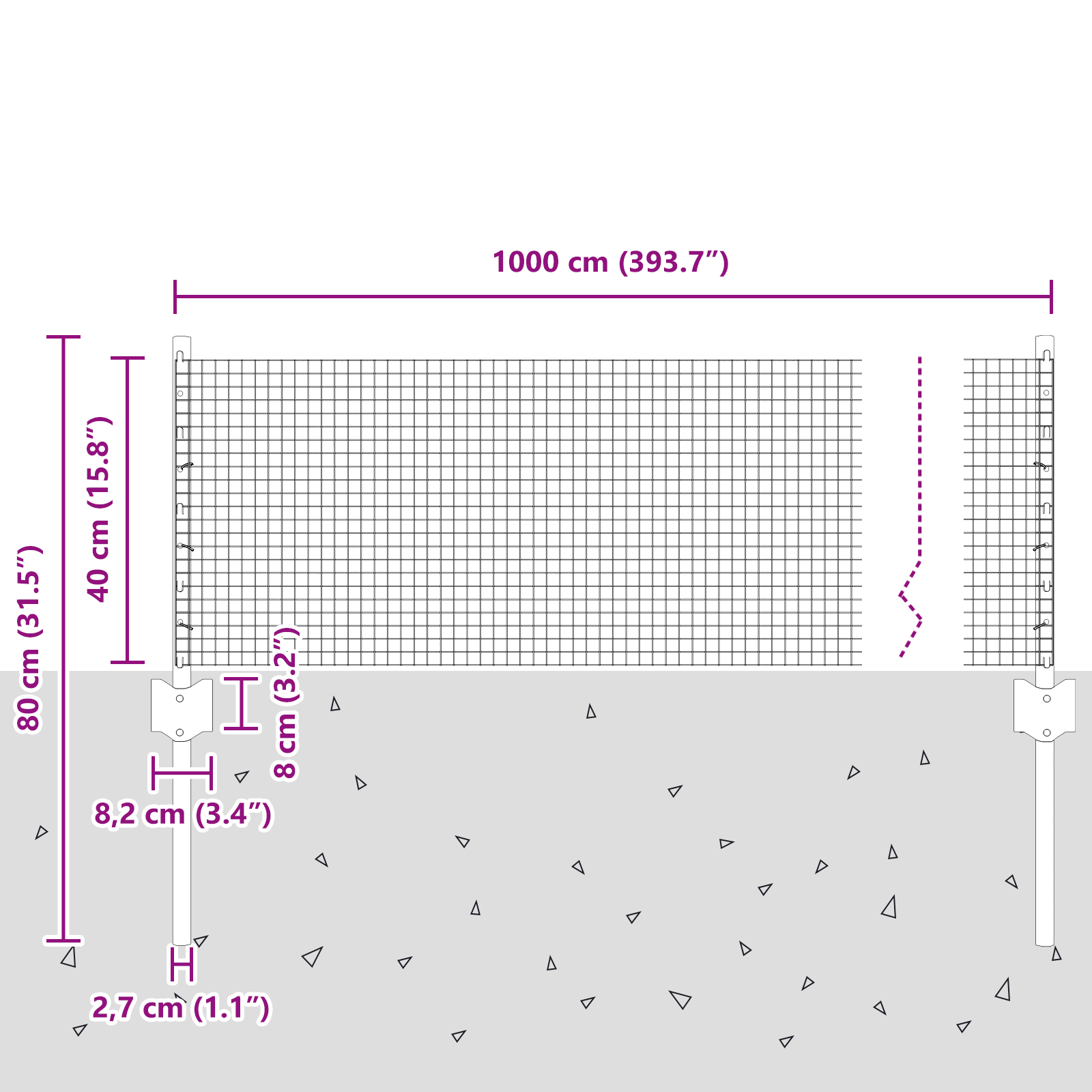 Welded Wire Fence with 5 U Posts Green 0.4x10 m Steel - Image 10