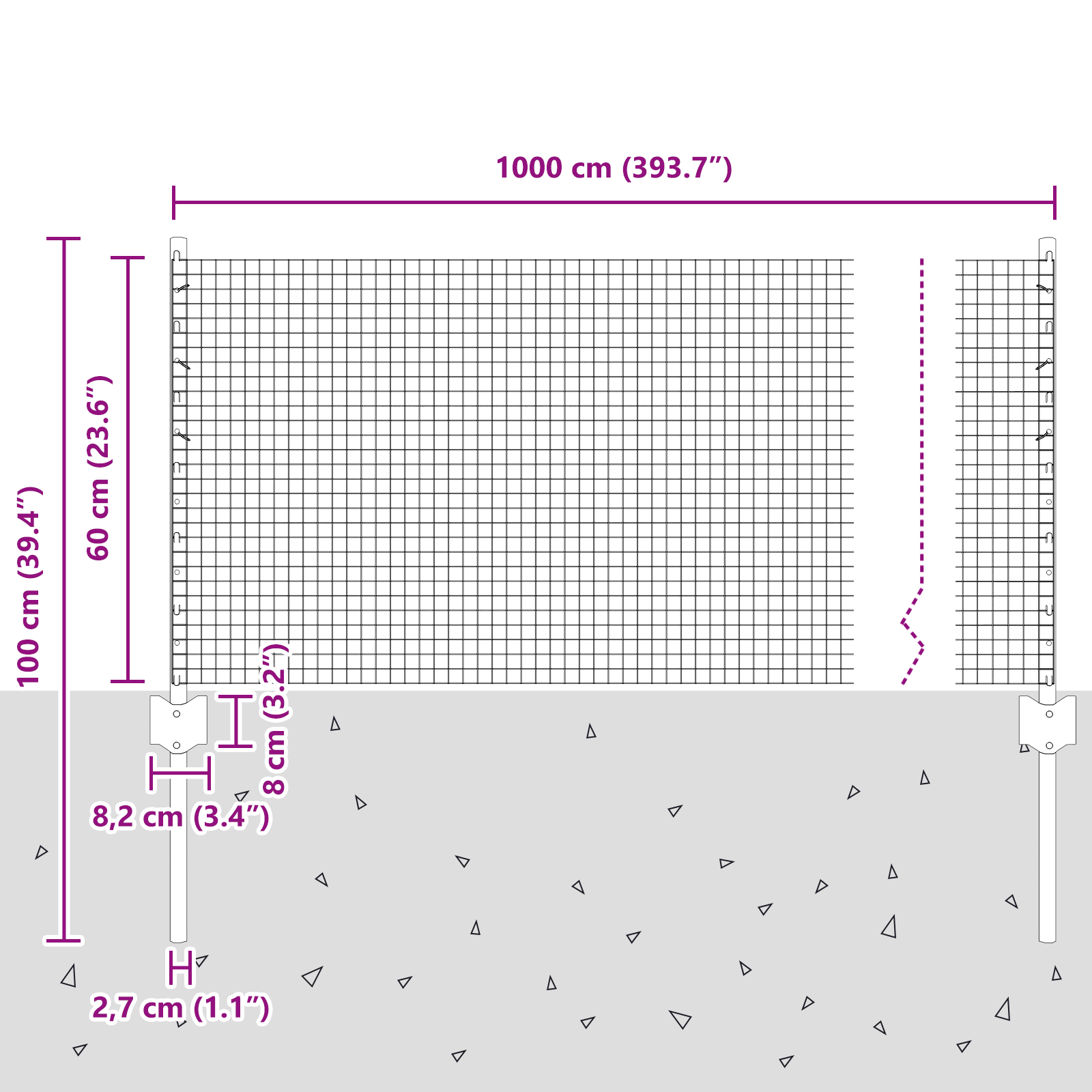 Welded Wire Fence with 5 U Posts Green 0.6x10 m Steel - Image 10