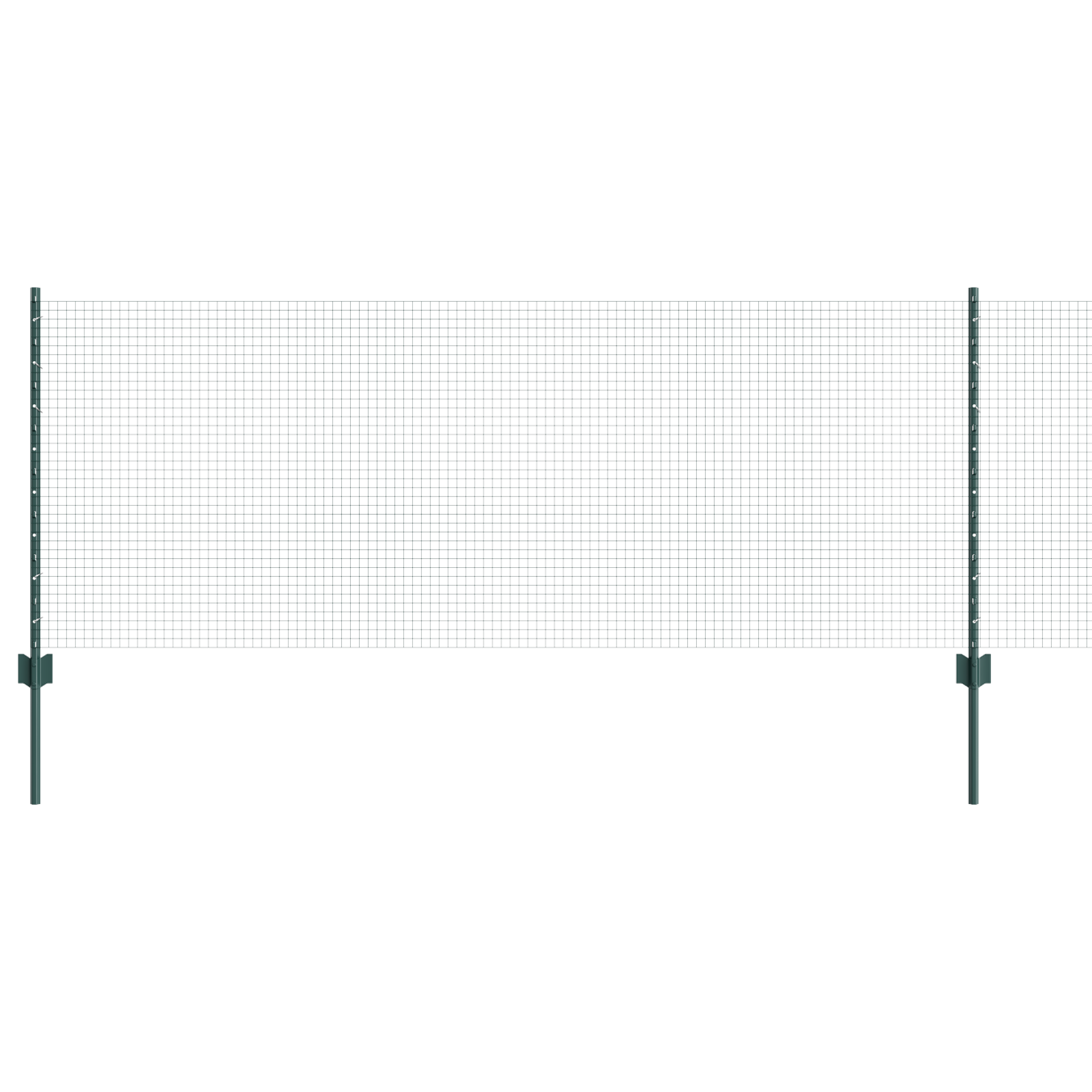 Welded Wire Fence with 5 U Posts Green 0.8x10 m Steel - Image 2