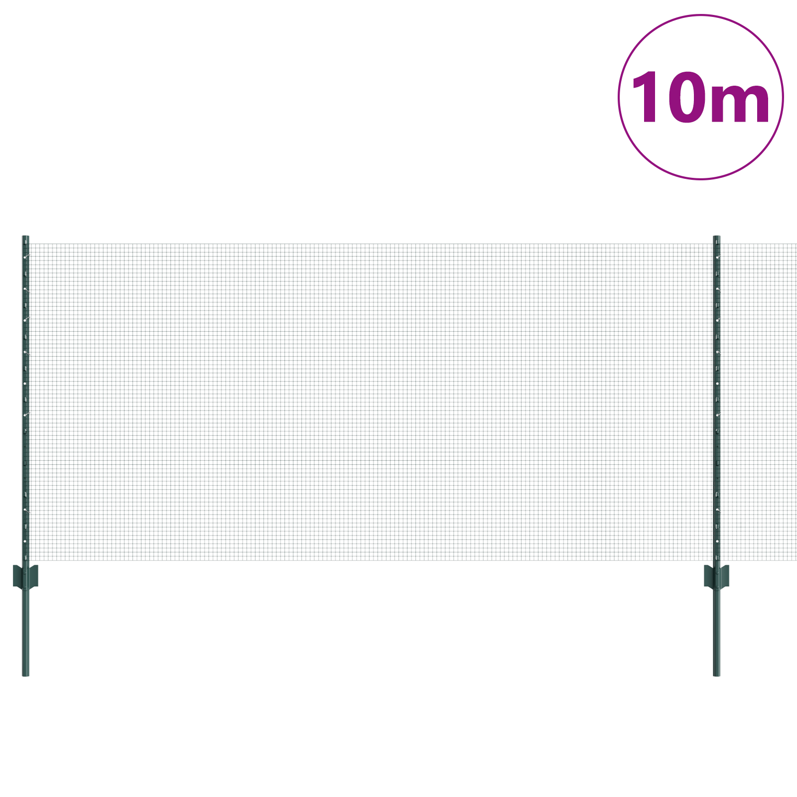 Garden Fence Set Set of 2 Green Metal 10 x 1 m Garden Fence - Image 3