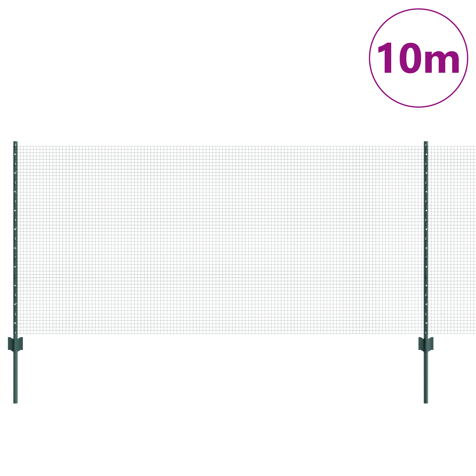 Garden Fence Set Set of 2 Green Metal 10 x 1 m Durable - Image 3