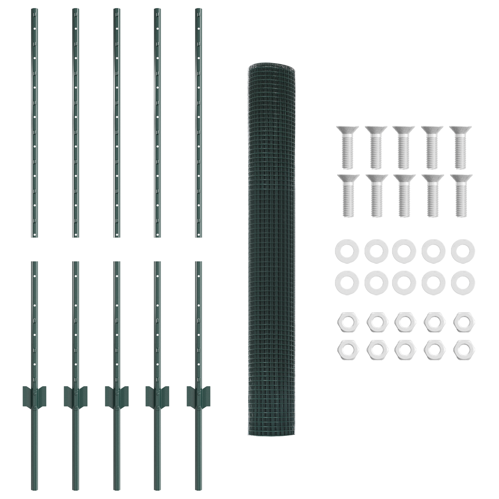Garden Fence Set Set of 2 Green Steel Medium Durable - Image 5