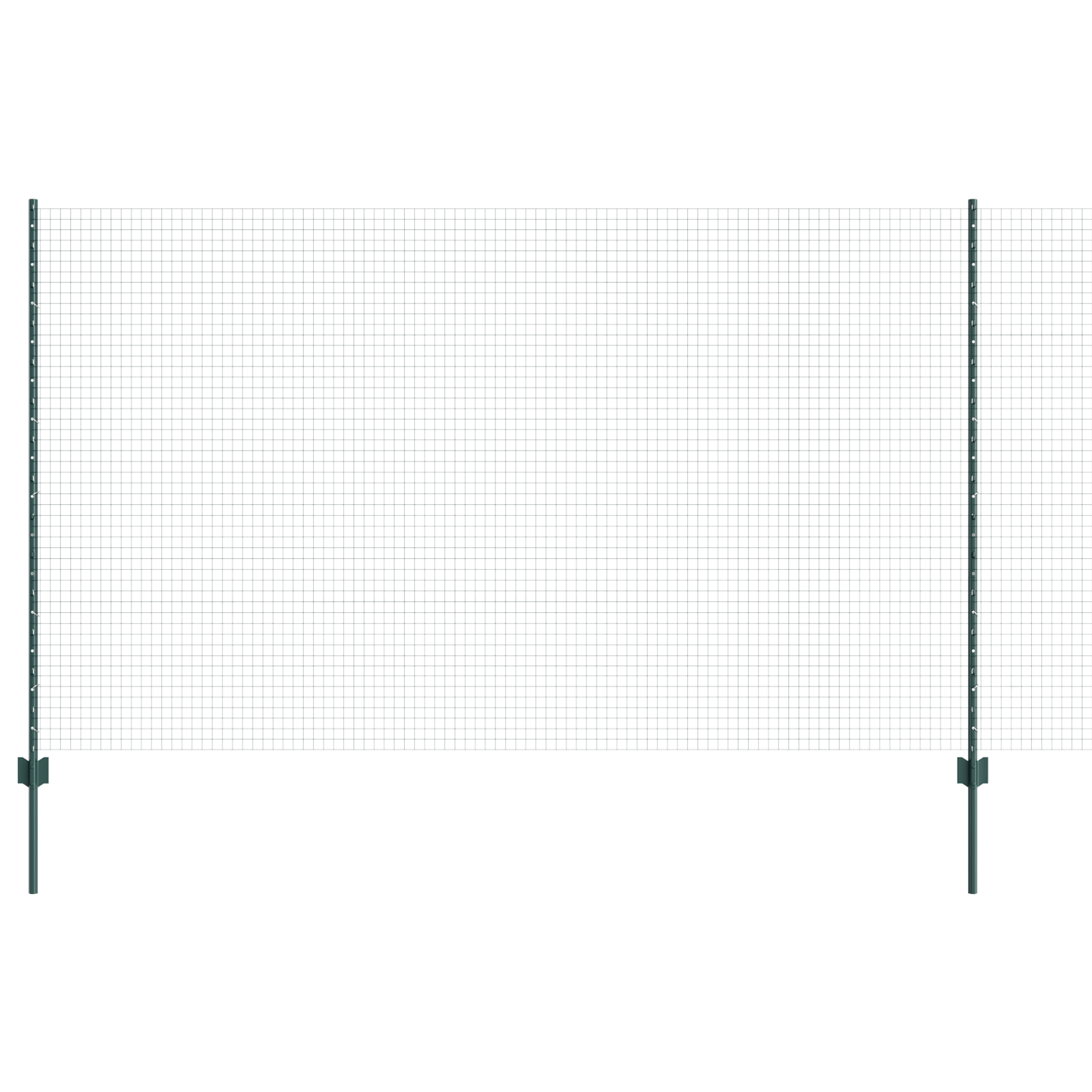 Welded Wire Fence with 5 U Posts Green 1.4x10 m Steel - Image 2
