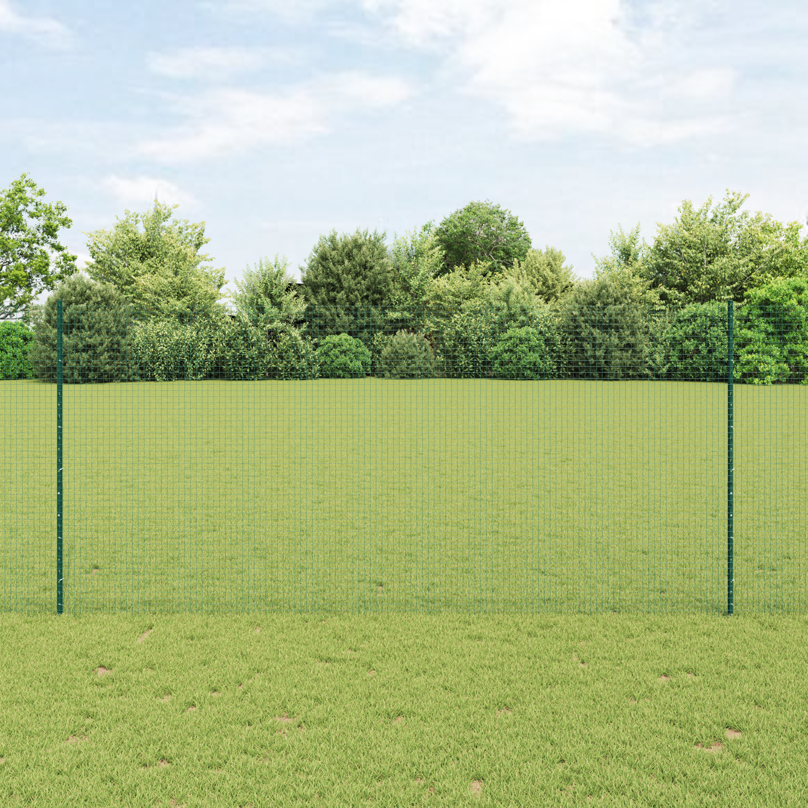 Welded Wire Fence with 5 U Posts Green 1.4x10 m Steel