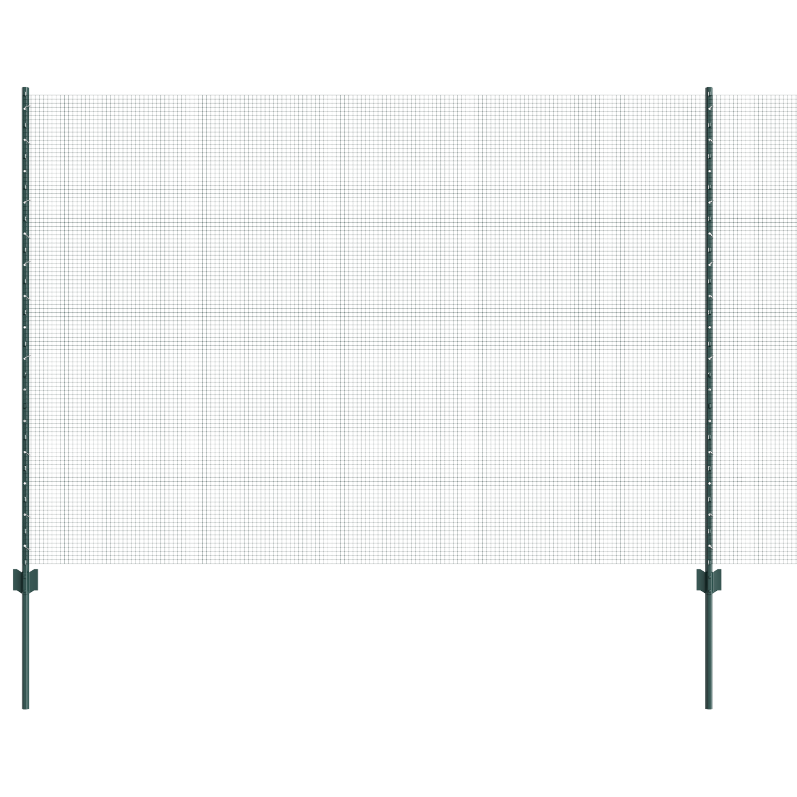 Welded Wire Fence with 5 U Posts Green 1.6x10 m Steel - Image 2