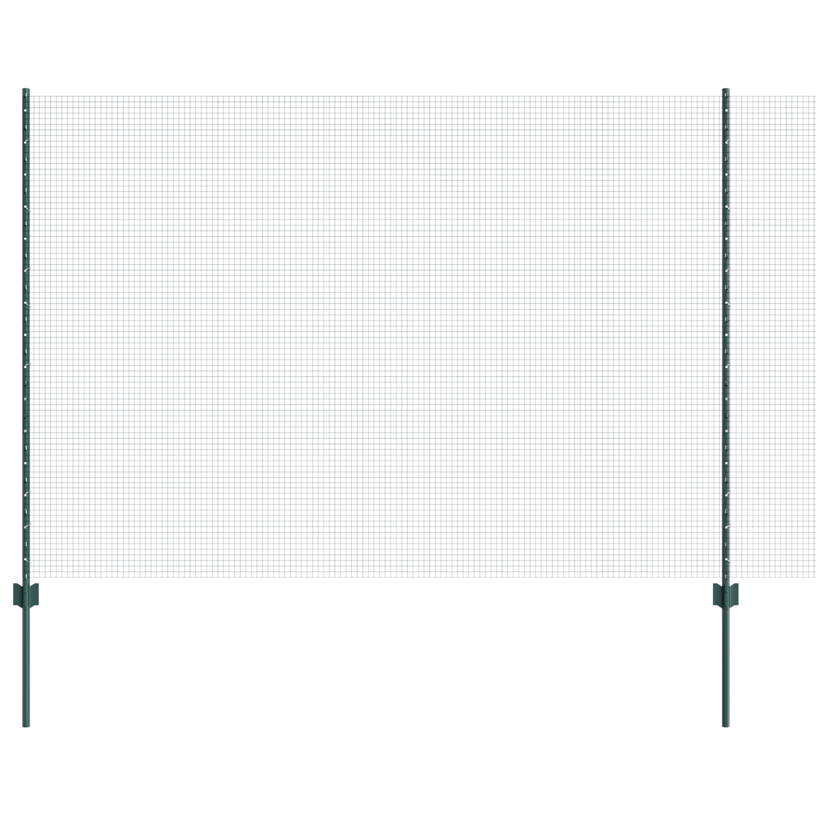 Welded Wire Fence with 5 U Posts Green 1.6x10 m Steel - Image 2