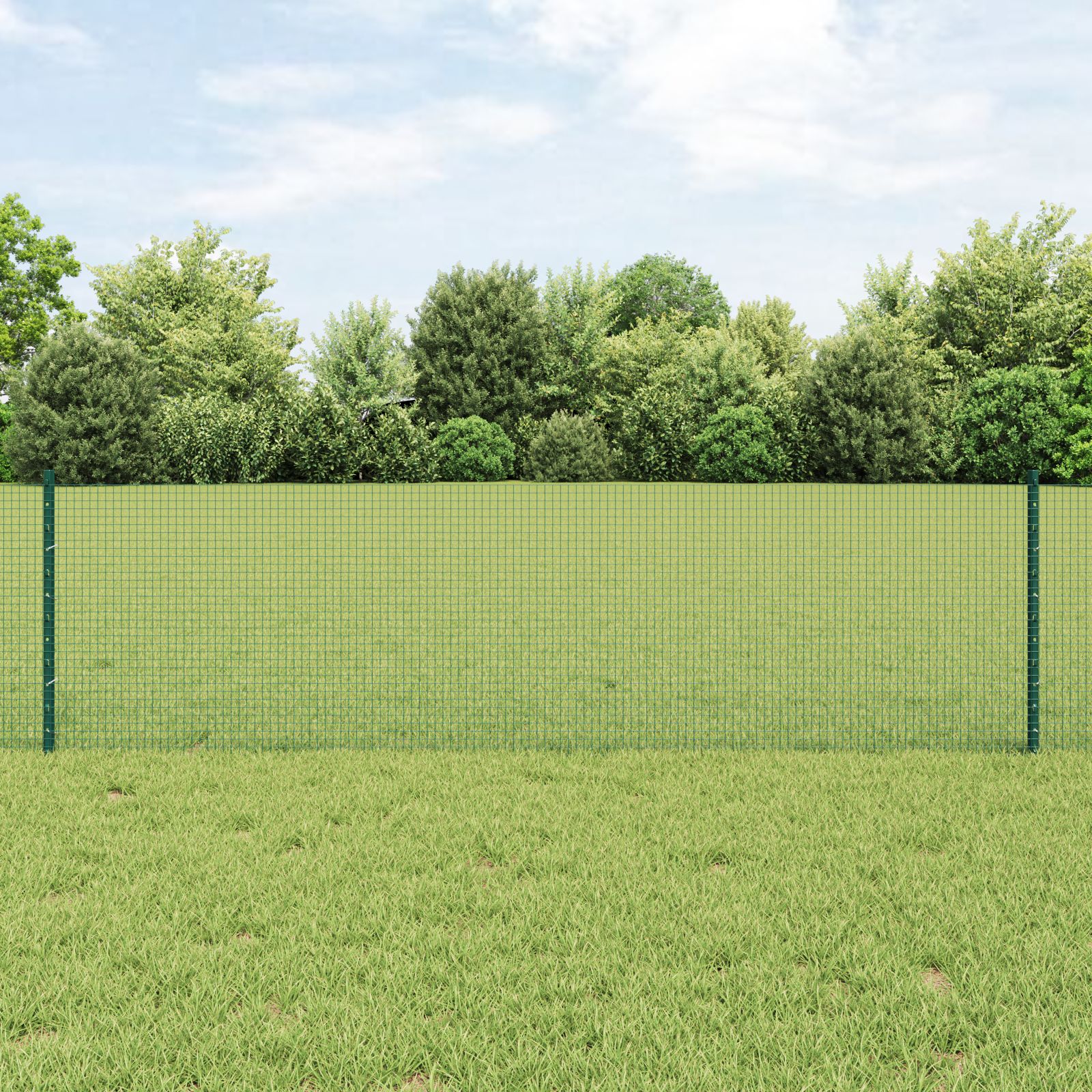 Welded Wire Fence with 11 U Posts Green 0.6x25 m Steel