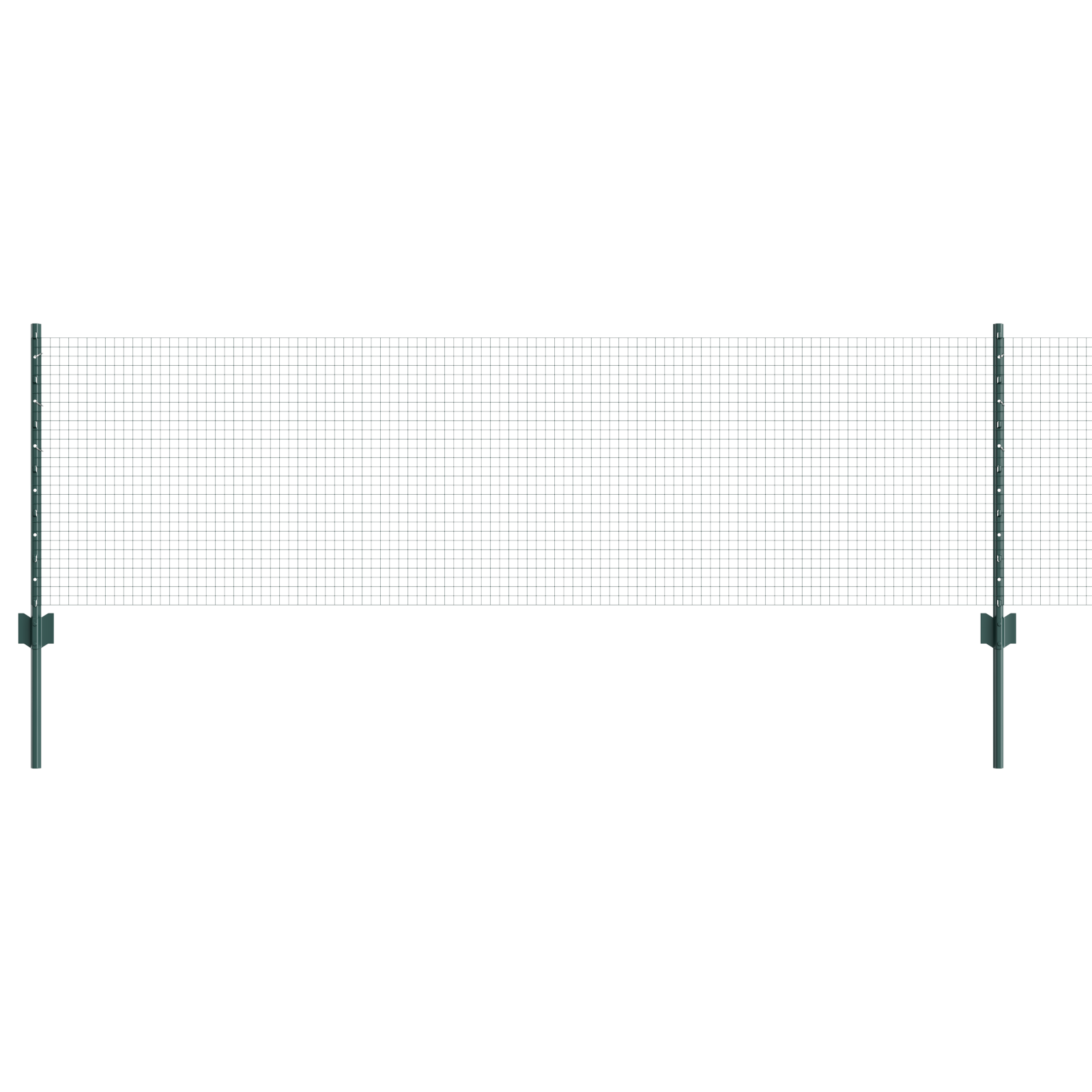 Welded Wire Fence with 11 U Posts Green 0.6x25 m Steel - Image 2