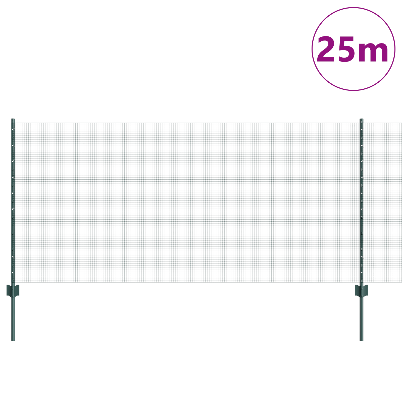 Garden Fence Set Set of 2 Green Galvanized Steel 25 x 1 m - Image 3