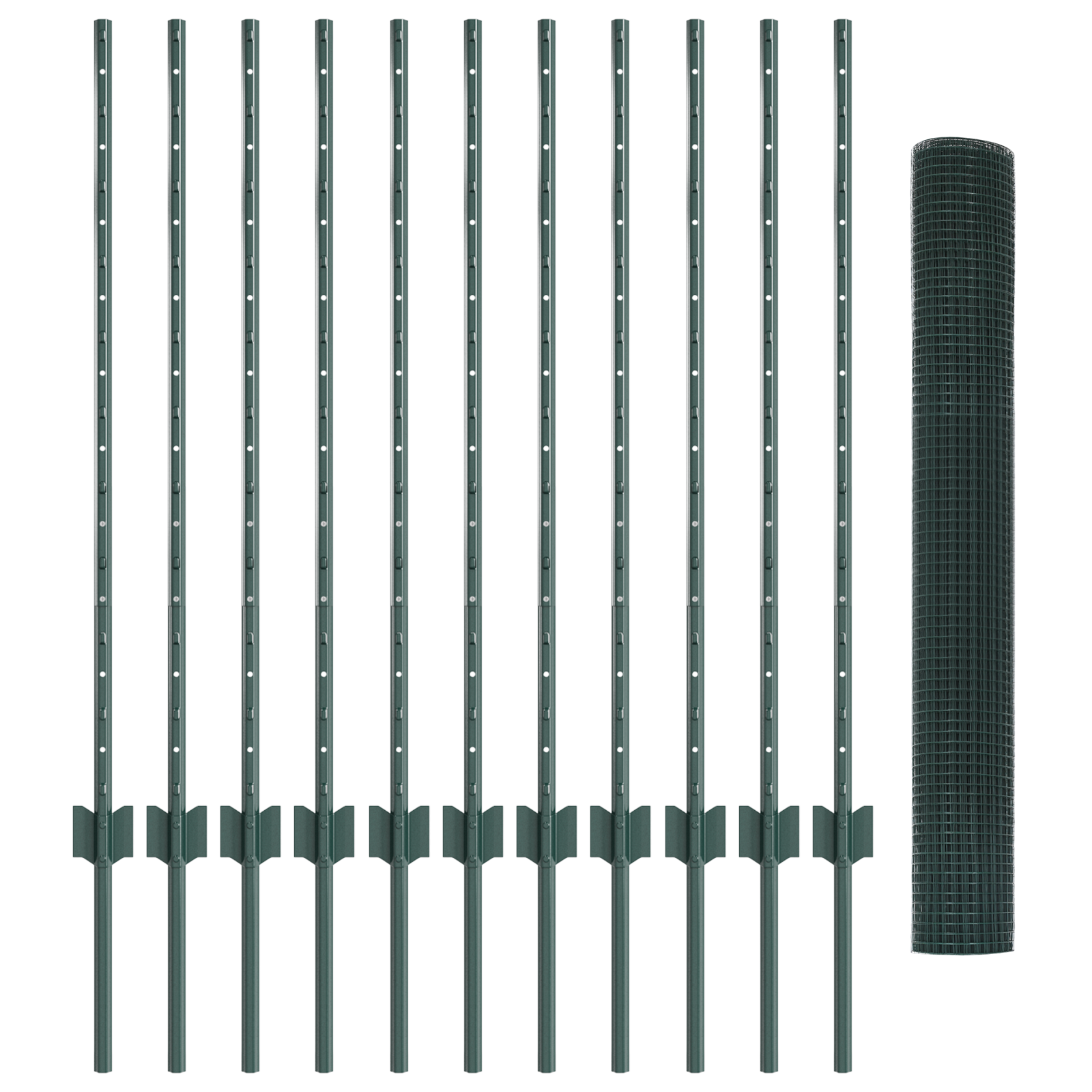 Chicken Wire Garden Fence Set Set of 2 Green Galvanised Steel - Image 4