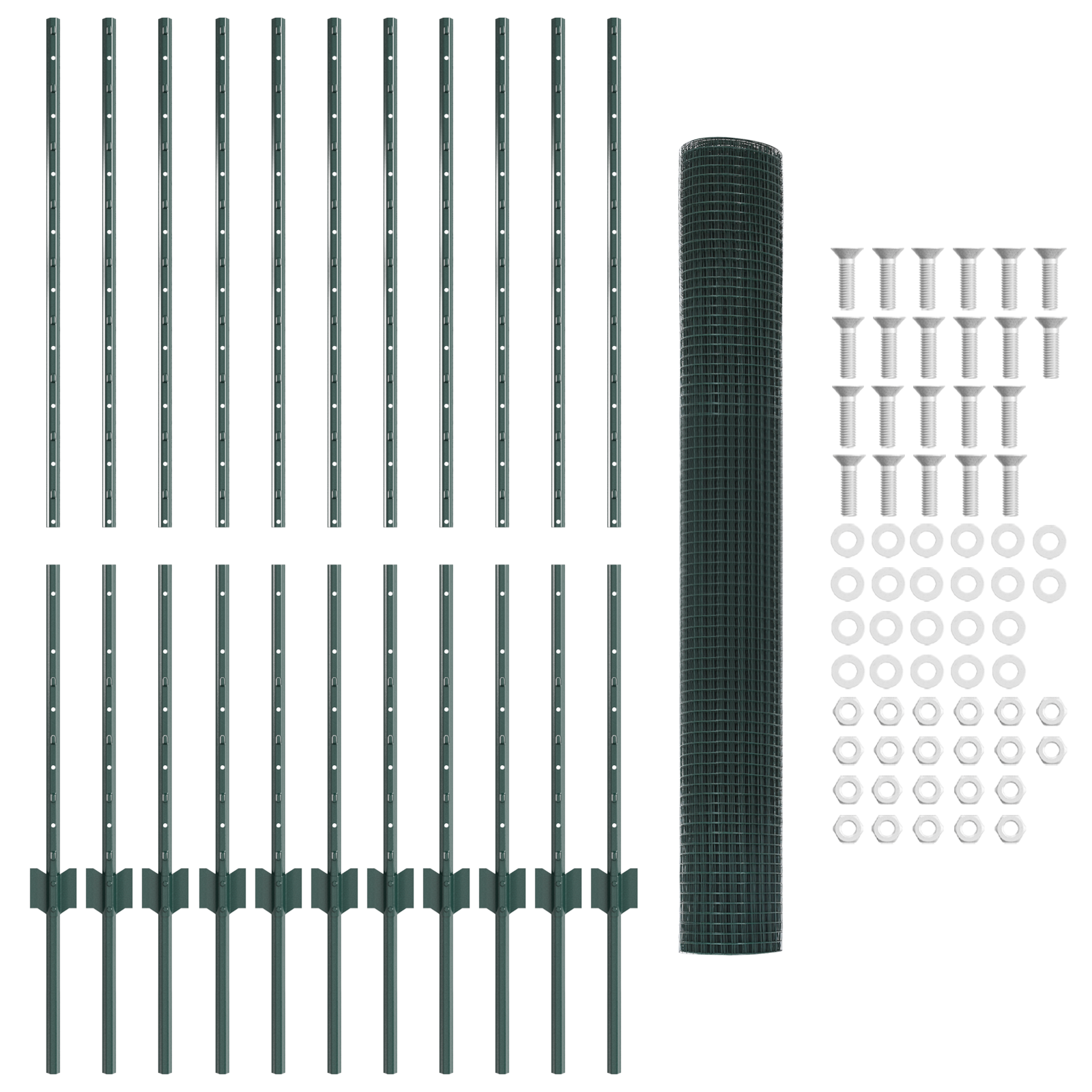Welded Wire Fence with 11 U Posts Green 1.2x25 m Steel - Image 5