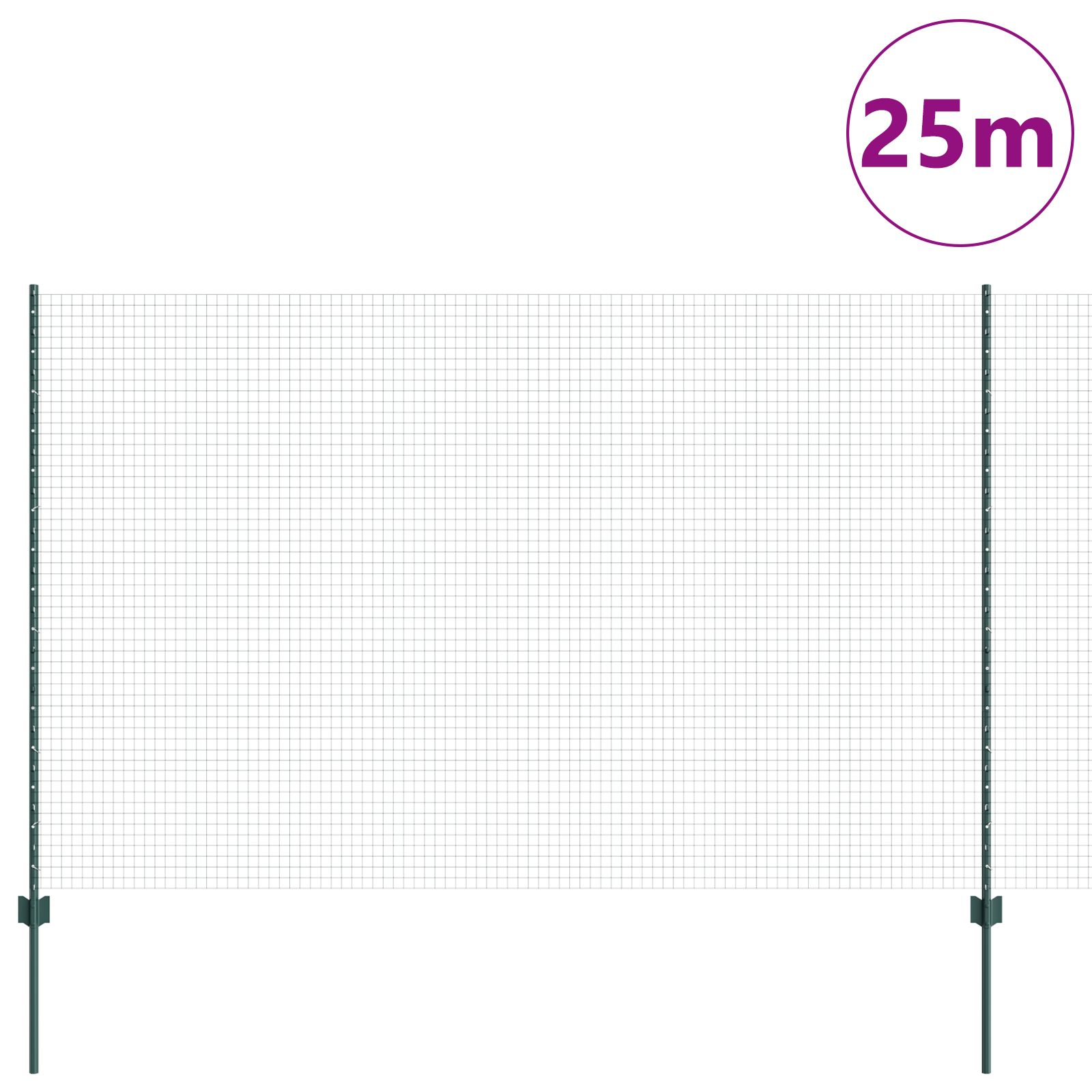 Garden Fence Set Set of 2 Green Metal 25 x 1.5 m Durable - Image 3