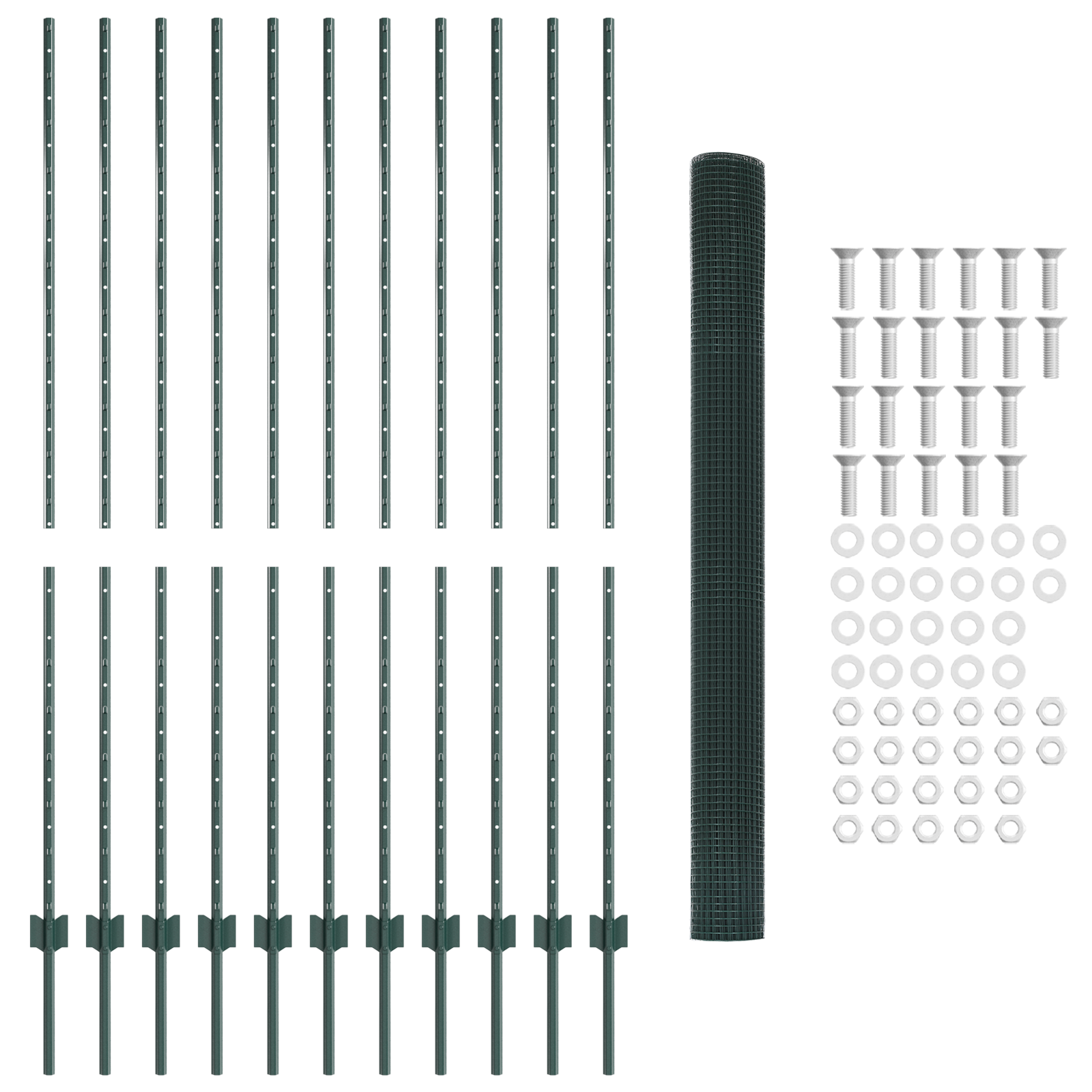 Garden Fence Set Set of 2 Green Metal 25 x 1.5 m Durable - Image 5