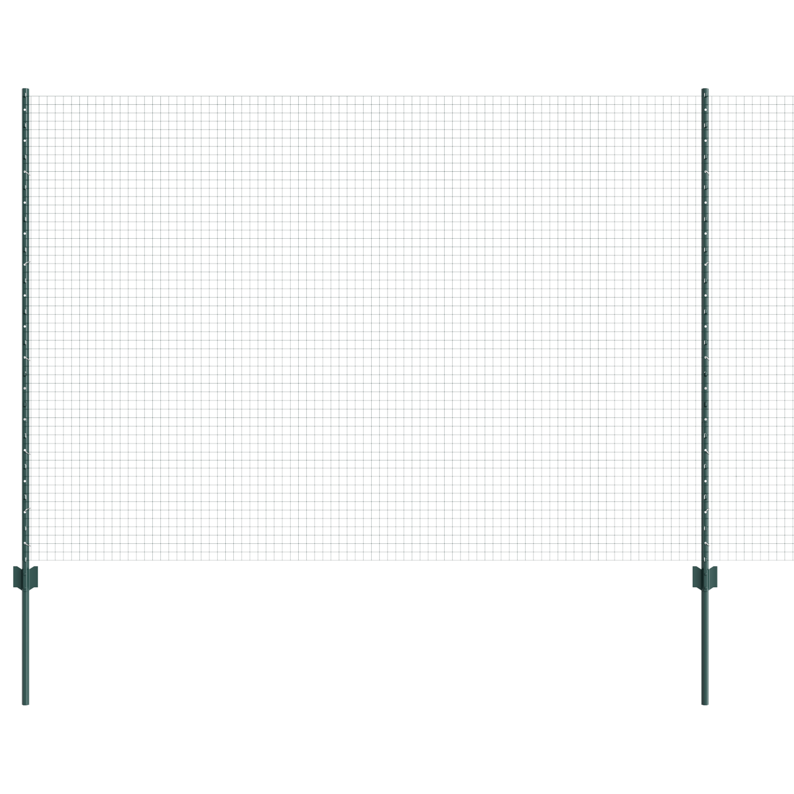 Welded Wire Fence with 11 U Posts Green 1.6x25 m Steel - Image 2