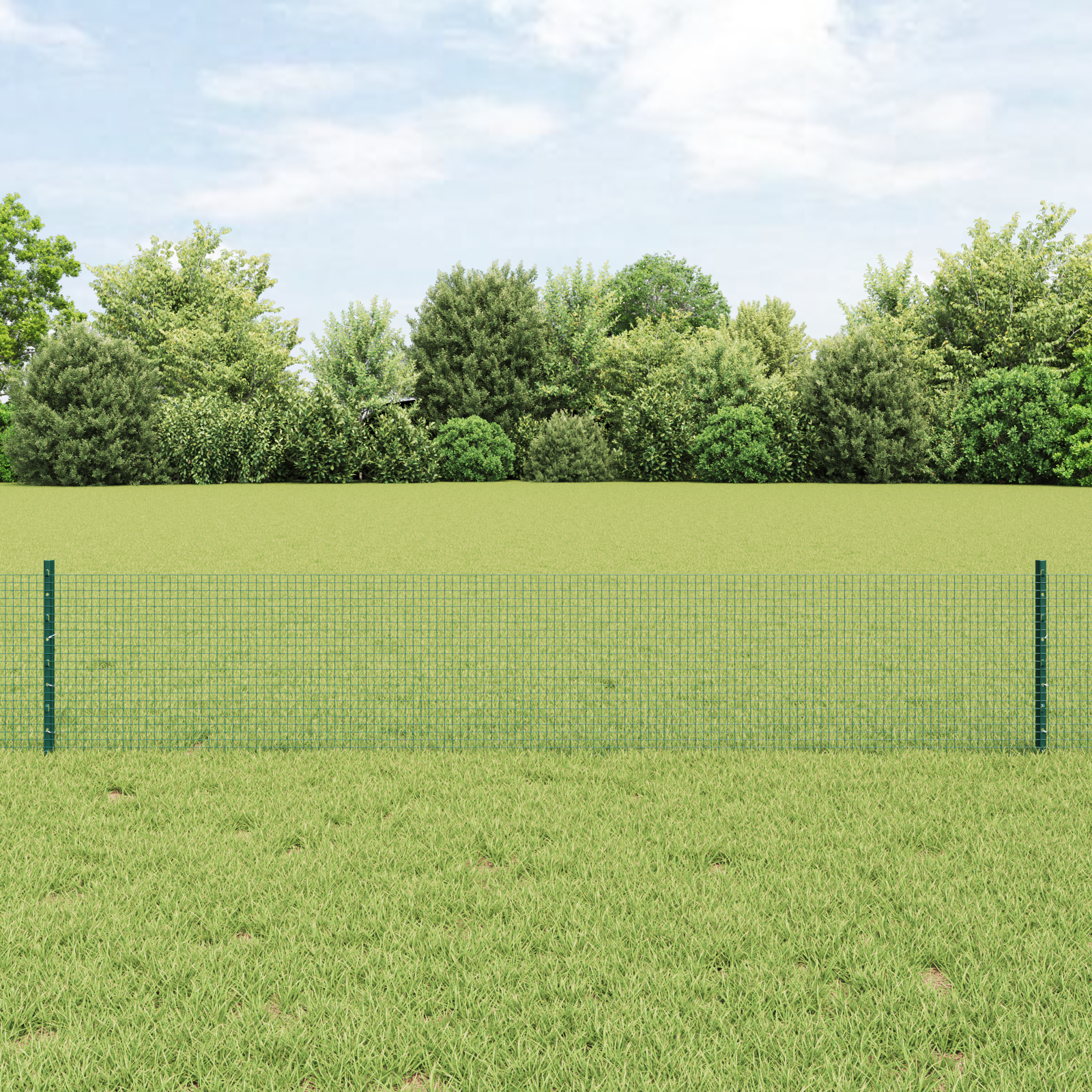 Welded Wire Fence with 22 U Posts Green 0.4x50 m Steel