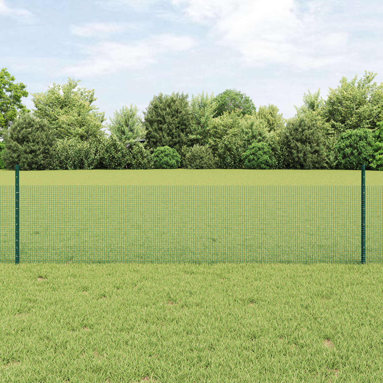 Welded Wire Fence with 22 U Posts Green 0.5x50 m Steel