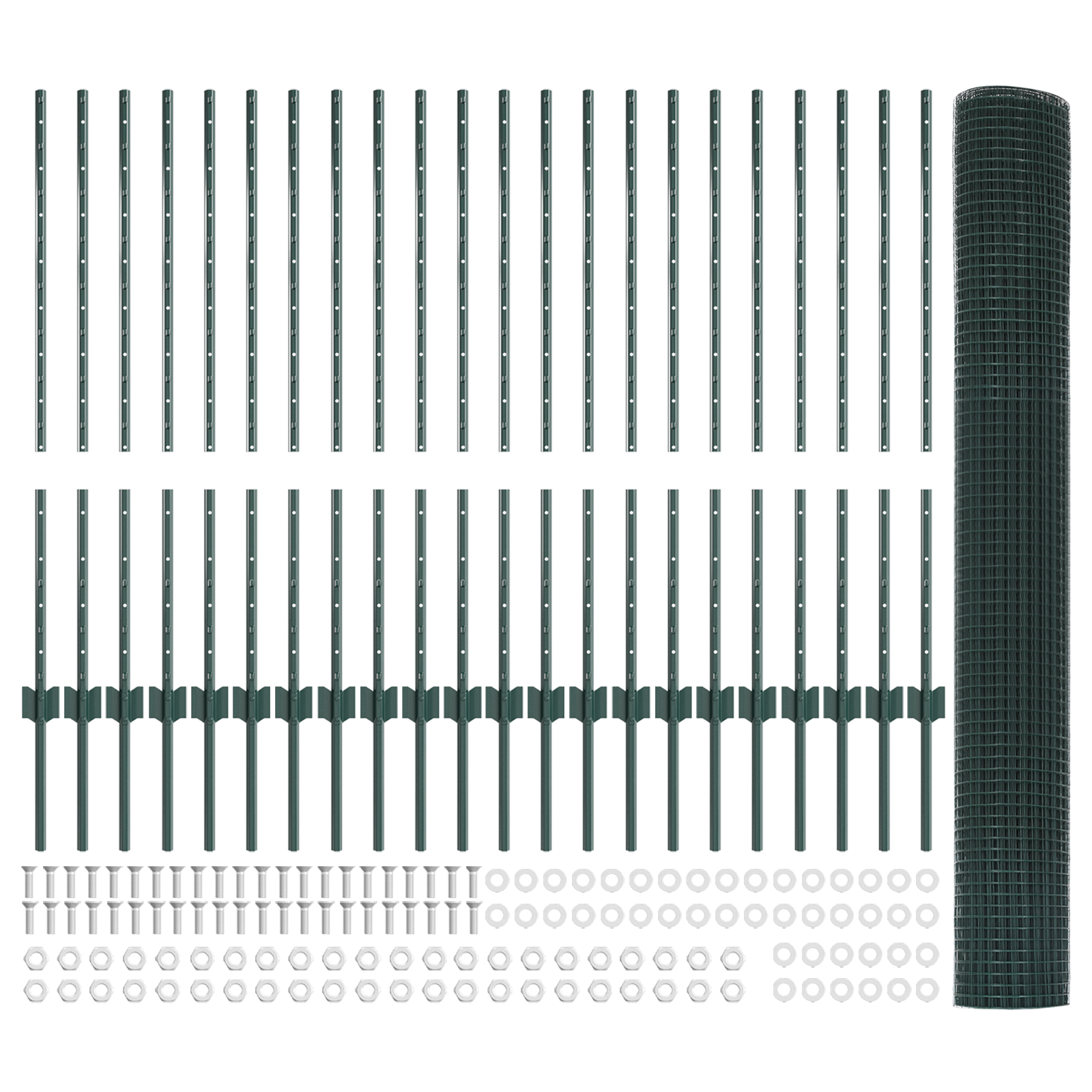 Welded Wire Fence with 22 U Posts Green 1x50 m Steel - Image 5