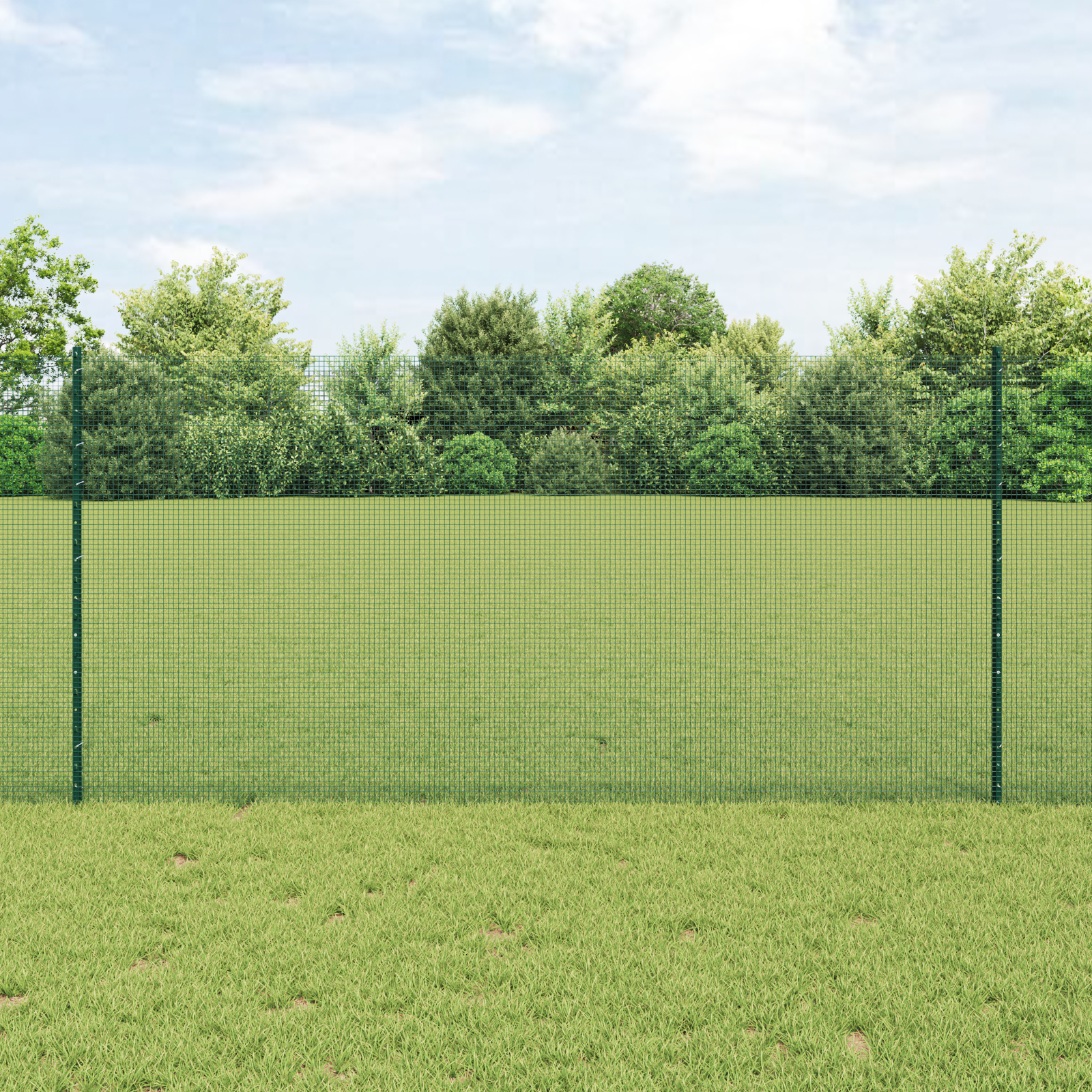 Welded Wire Fence with 22 U Posts Green 1.2x50 m Steel