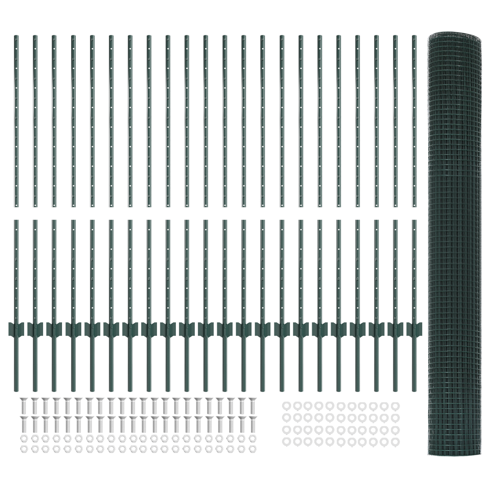 Welded Wire Fence with 22 U Posts Green 1.2x50 m Steel - Image 4