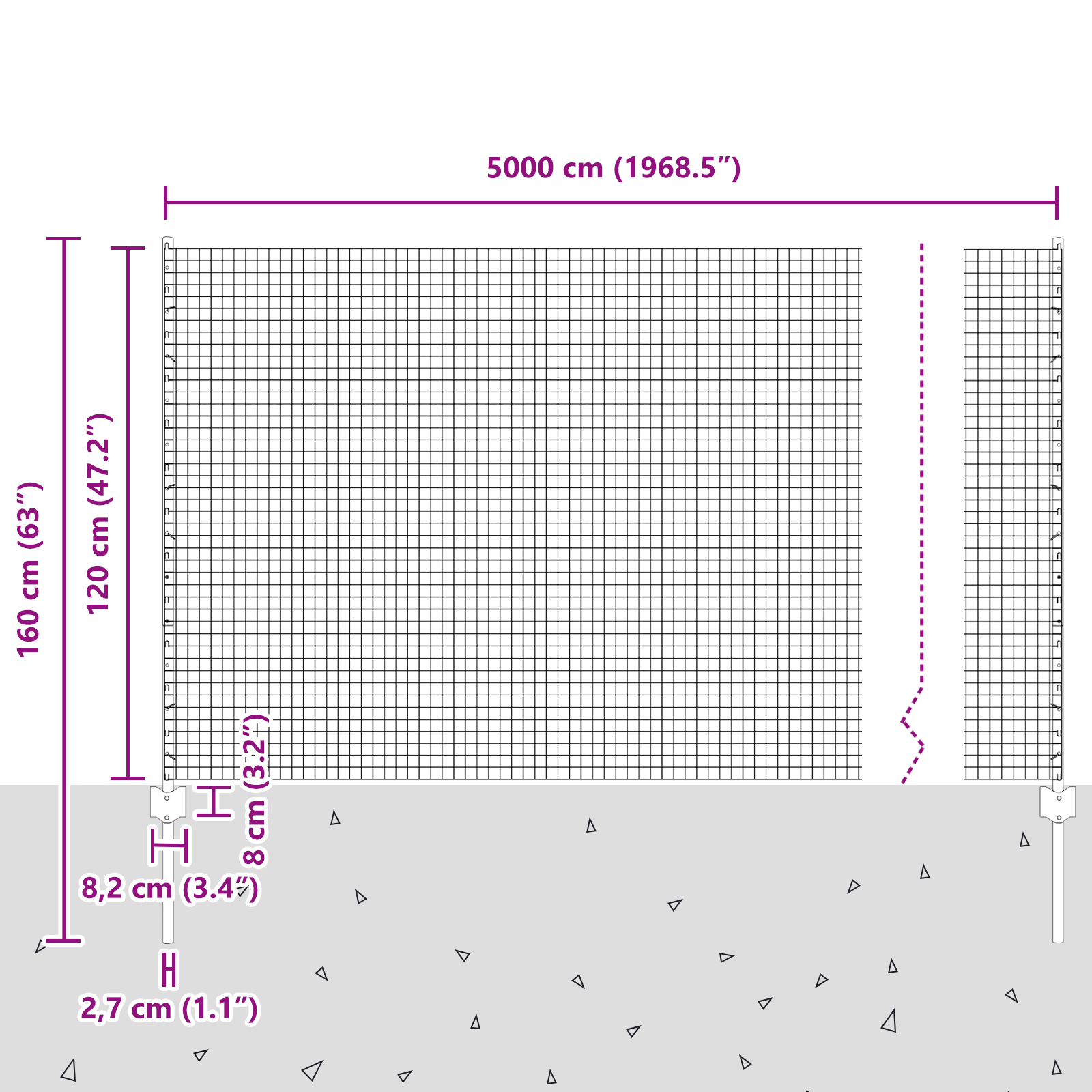 Welded Wire Fence with 22 U Posts Green 1.2x50 m Steel - Image 11