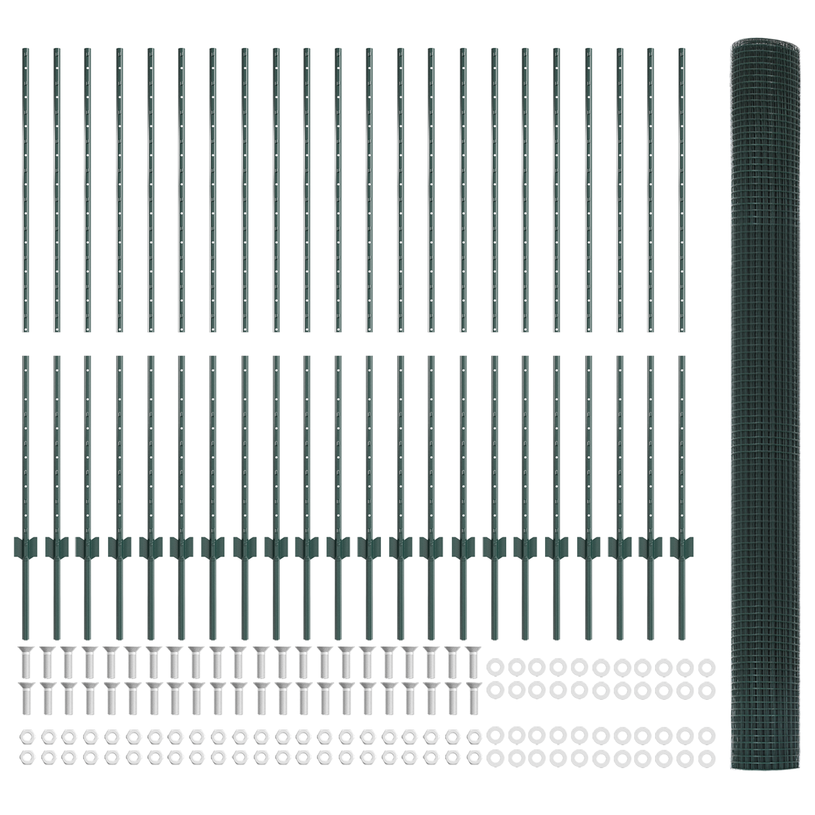 Welded Wire Fence with 22 U Posts Green 1.4x50 m Steel - Image 5