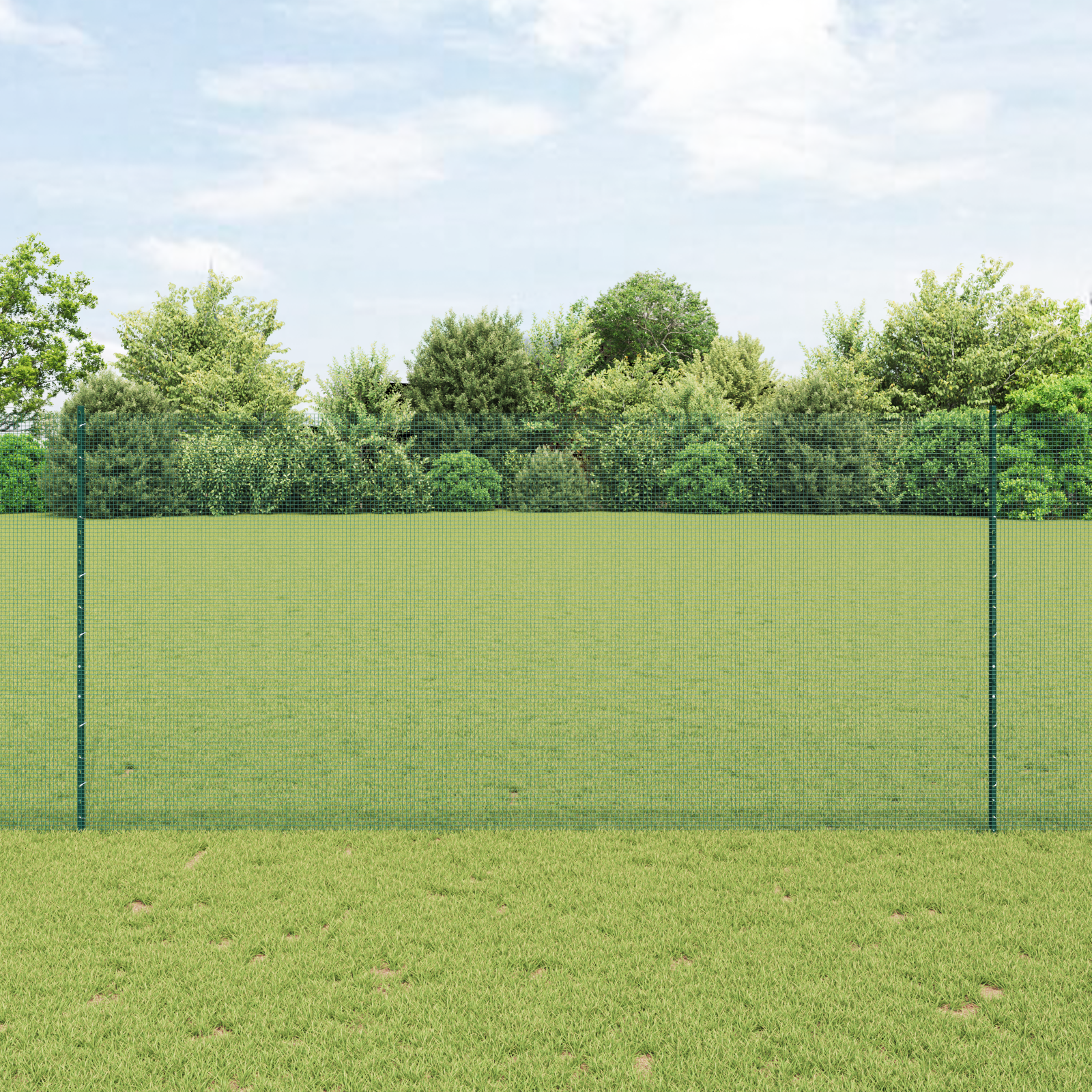 Welded Wire Fence with 22 U Posts Green 1.4x50 m Steel