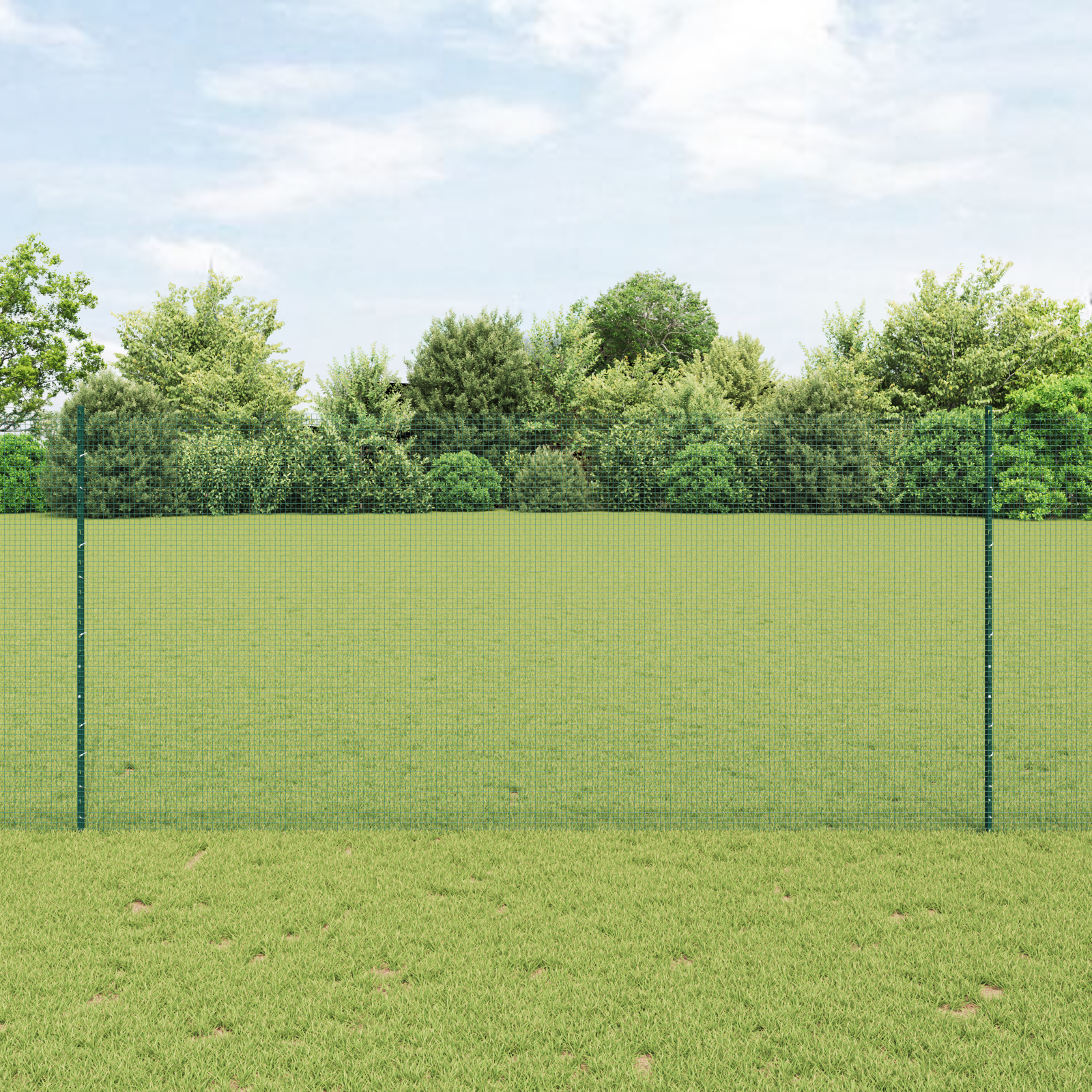 Welded Wire Fence with 22 U Posts Green 1.4x50 m Steel