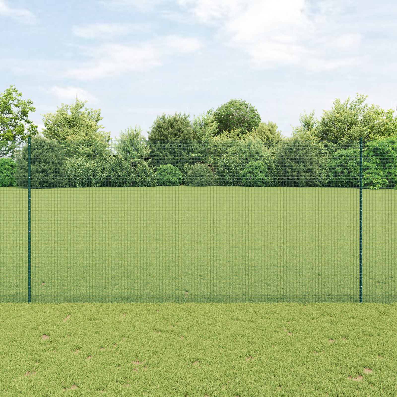 Welded Wire Fence with 22 U Posts Green 1.5x50 m Steel