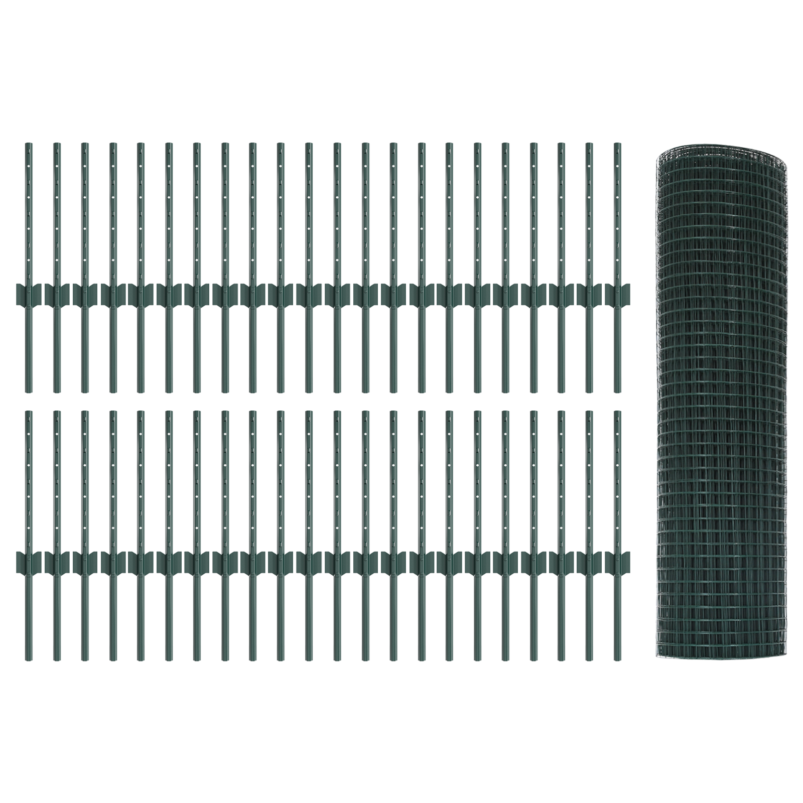 Welded Wire Fence with 44 U Posts Green 0.4x100 m Steel - Image 4
