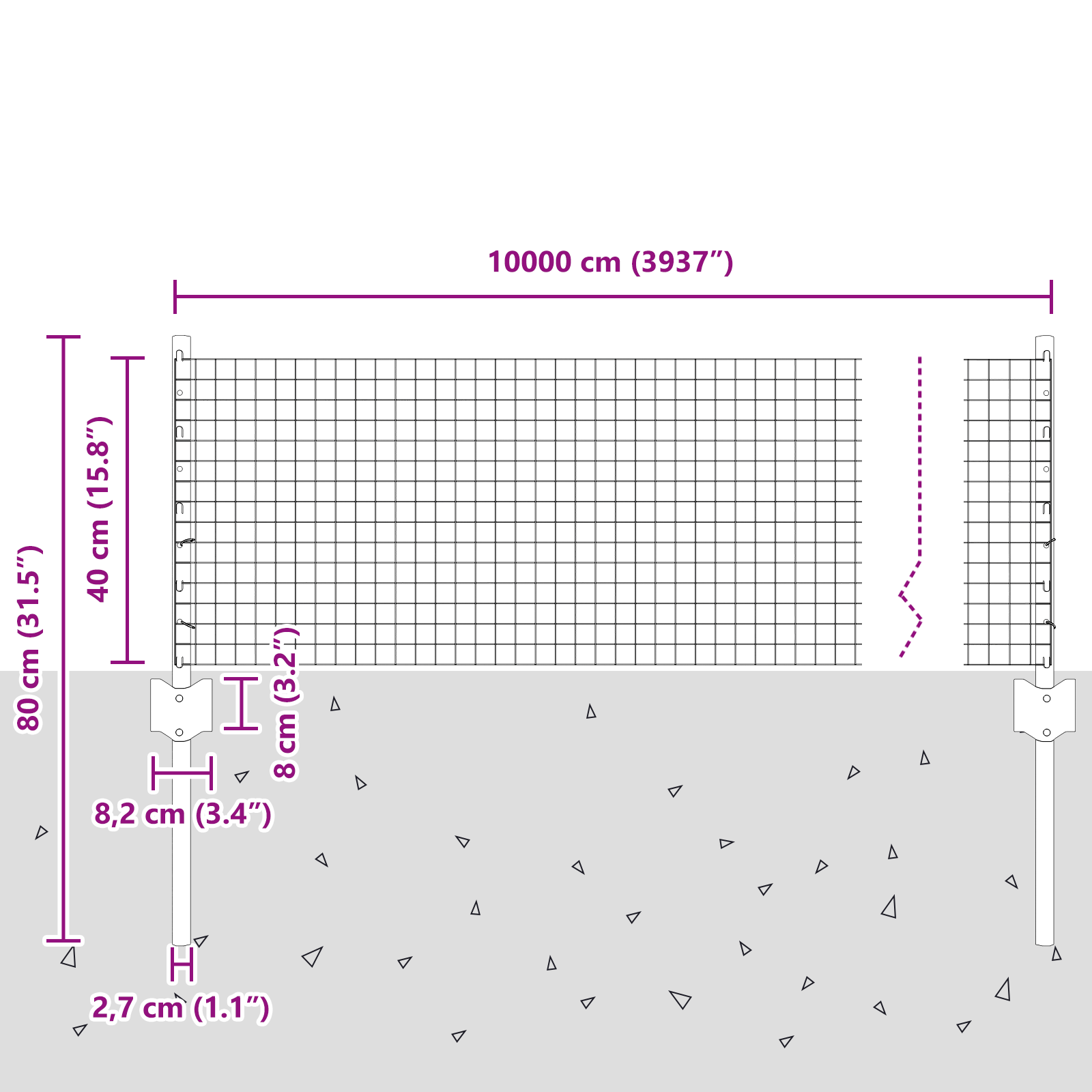 Welded Wire Fence with 44 U Posts Green 0.4x100 m Steel - Image 10