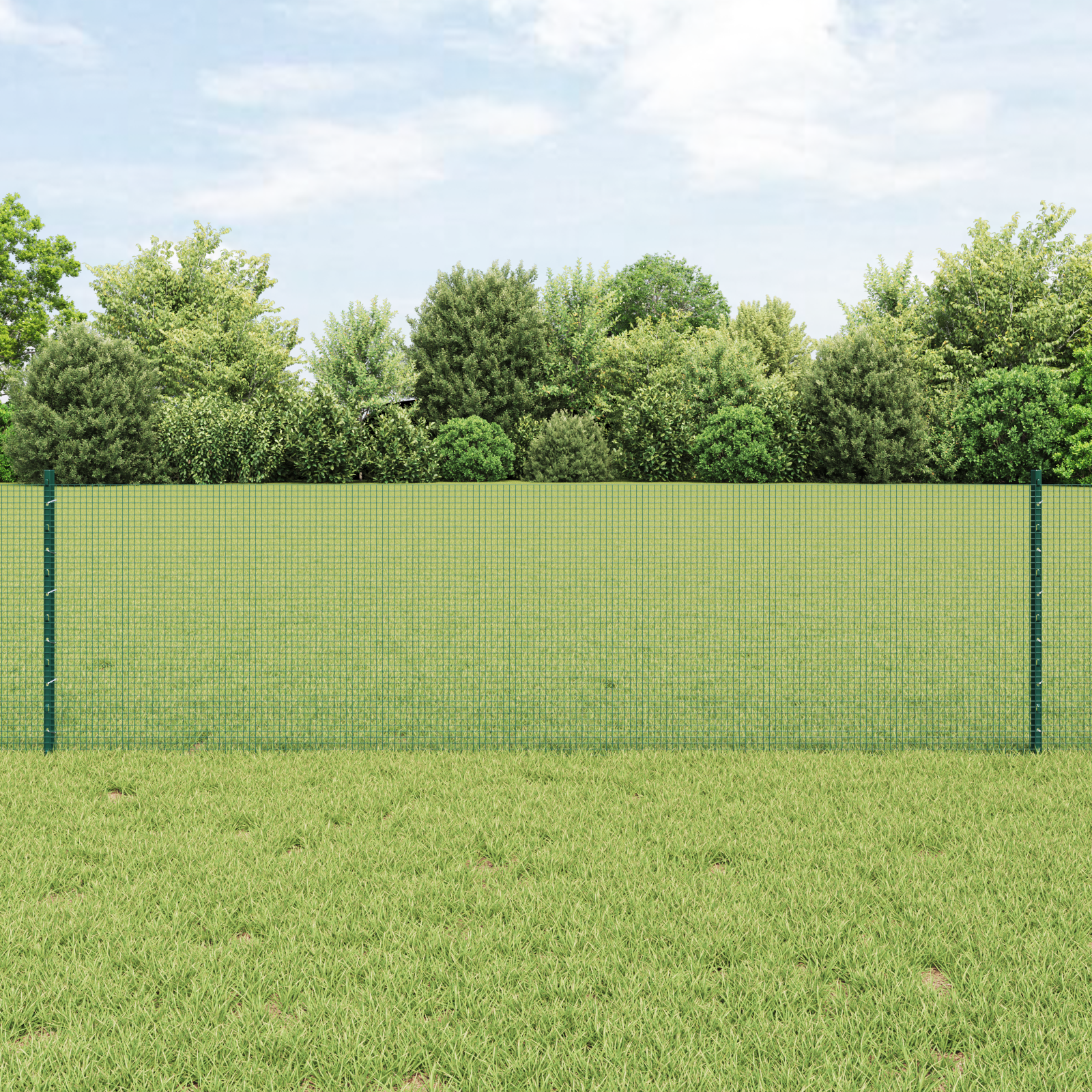 Welded Wire Fence with 44 U Posts Green 0.6x100 m Steel