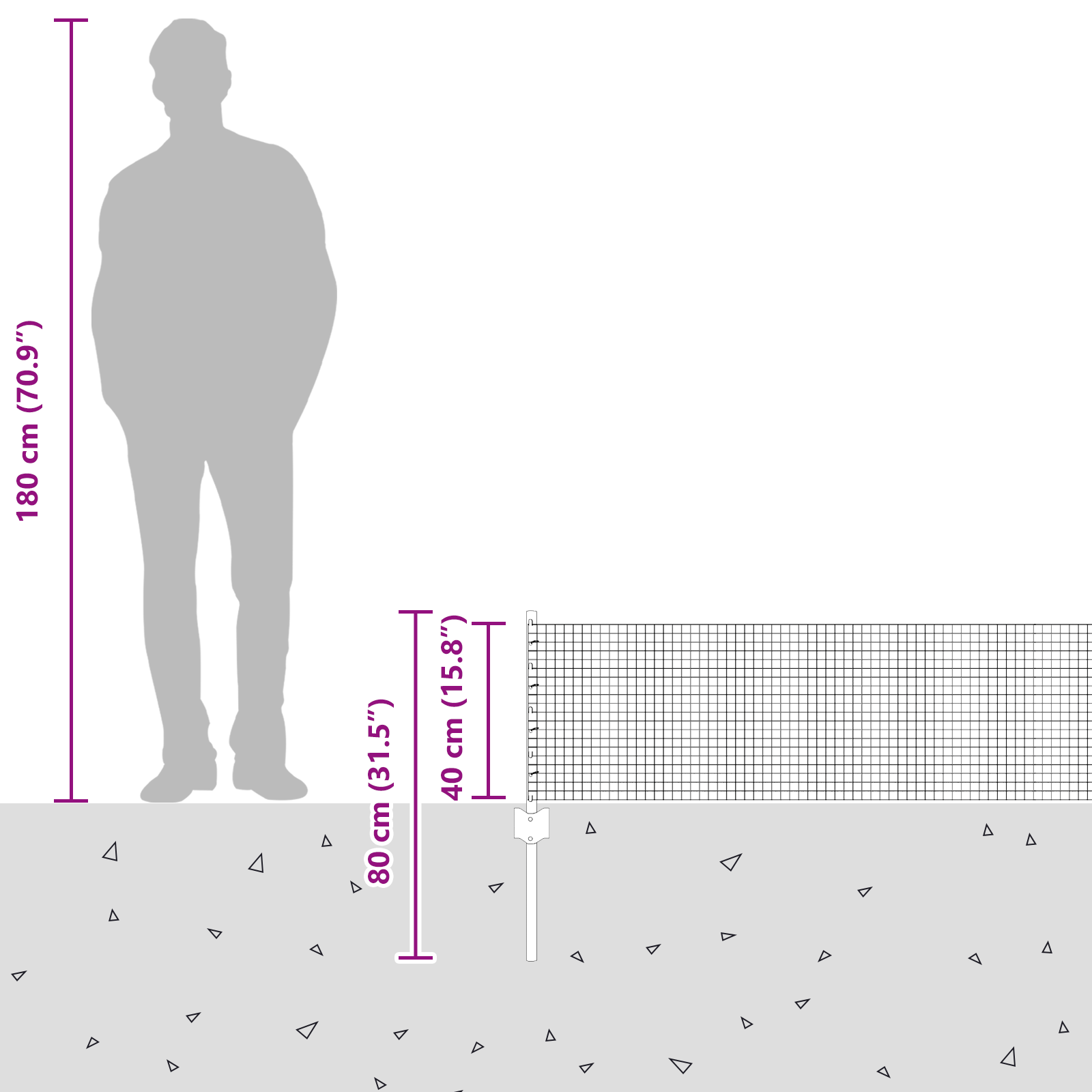 Welded Wire Fence with 5 U Posts Grey 0.4x10 m Steel - Image 10