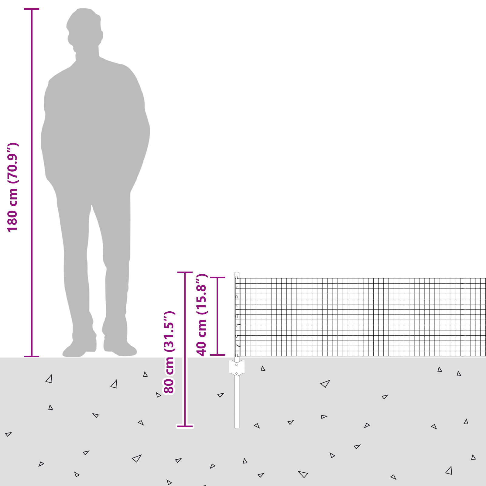 Welded Wire Fence with 5 U Posts Grey 0.4x10 m Steel - Image 10