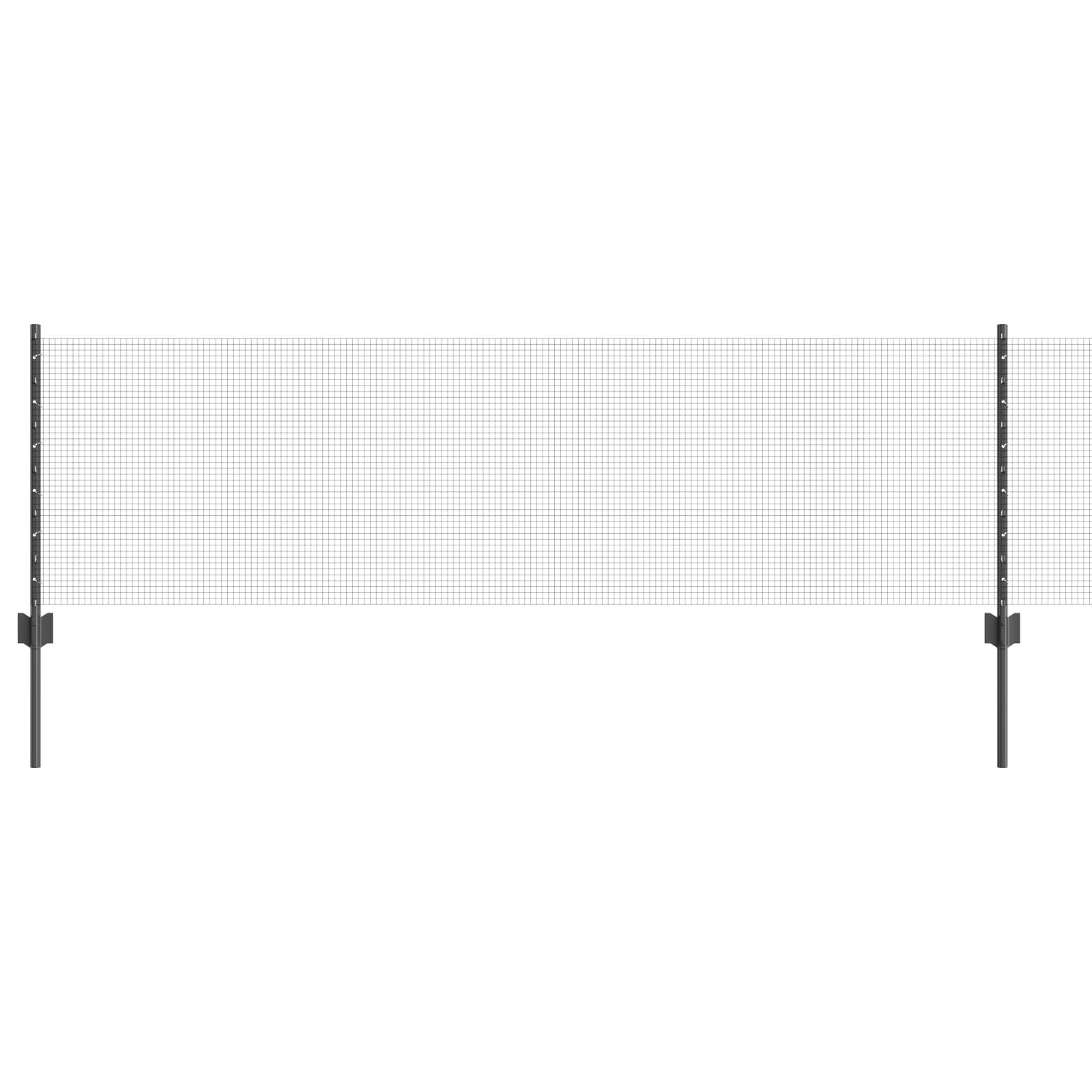 Welded Wire Fence with 5 U Posts Grey 0.6x10 m Steel - Image 2