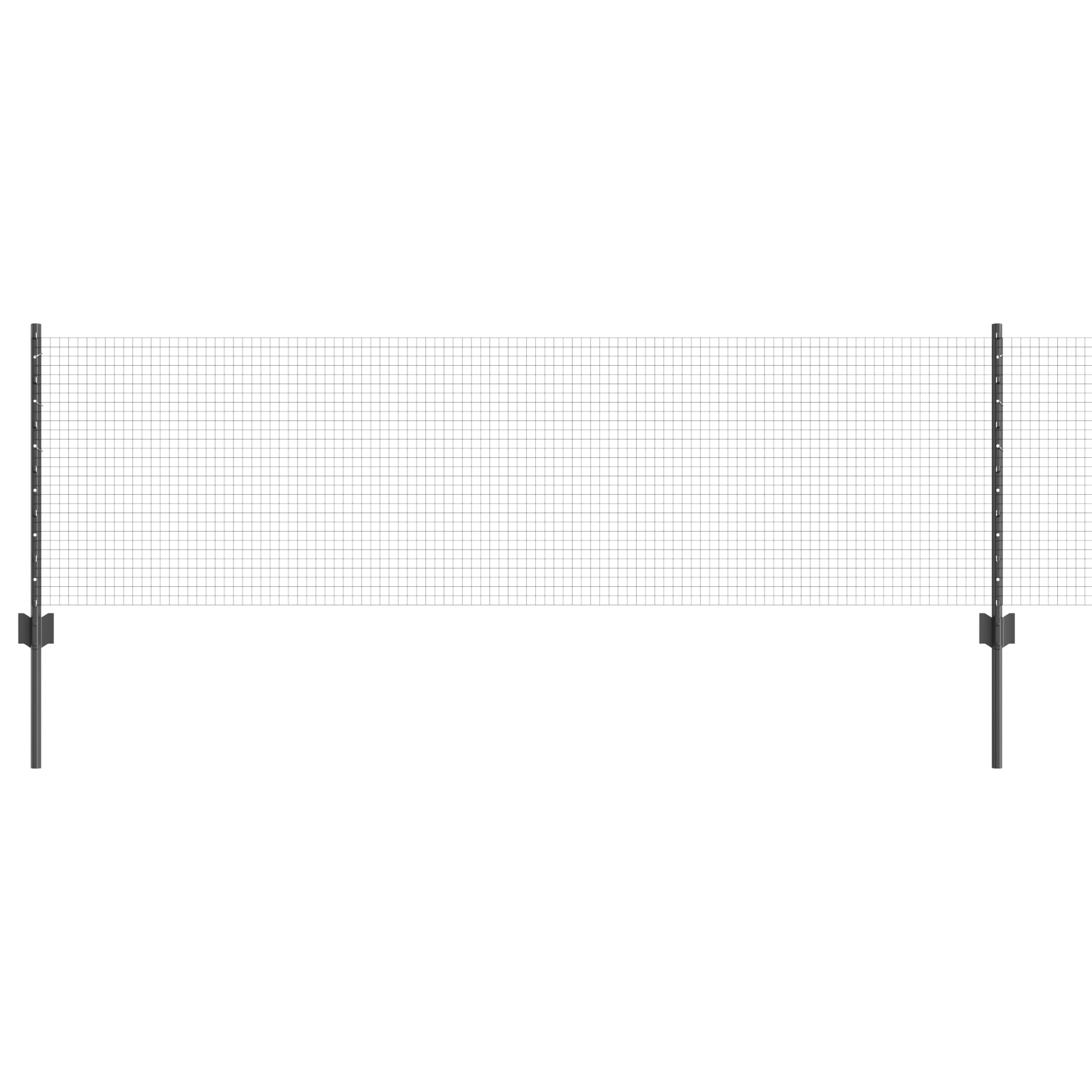 Welded Wire Fence with 5 U Posts Grey 0.6x10 m Steel - Image 2