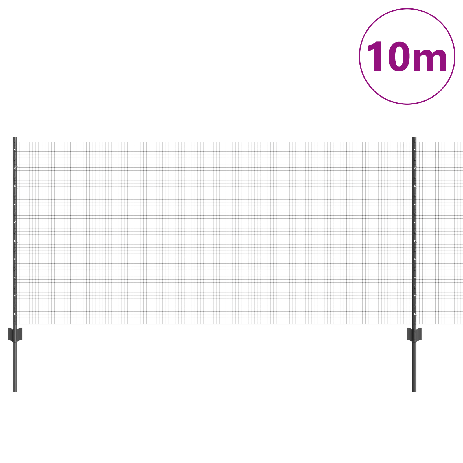 Chicken Wire Fence Set Set of 2 Grey Metal 10 x 1 m Durable - Image 3