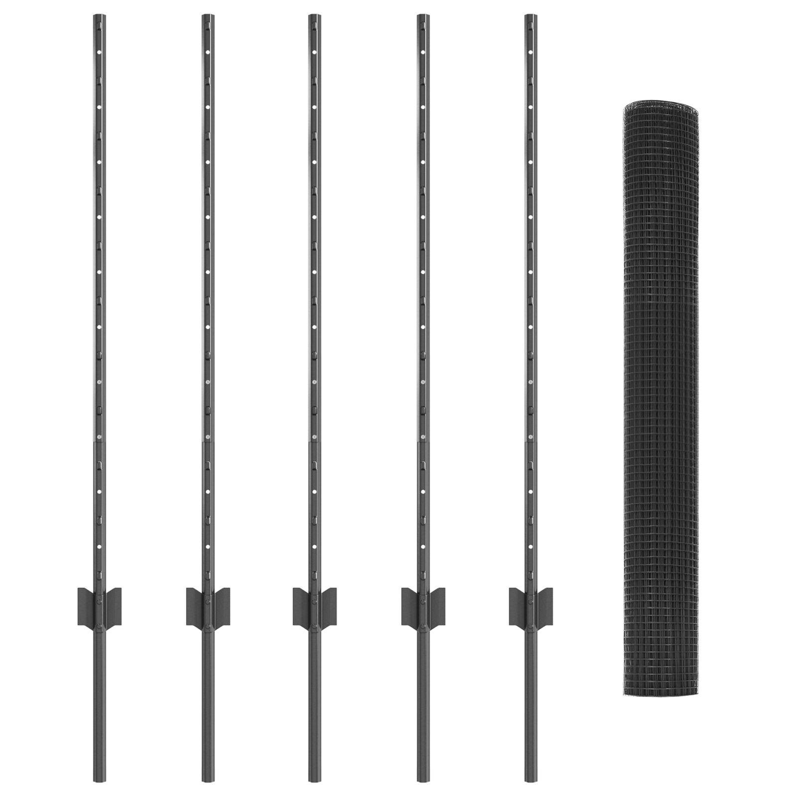 Garden Fence Set Set of 2 Grey Metal 10 x 1 m Tough - Image 4