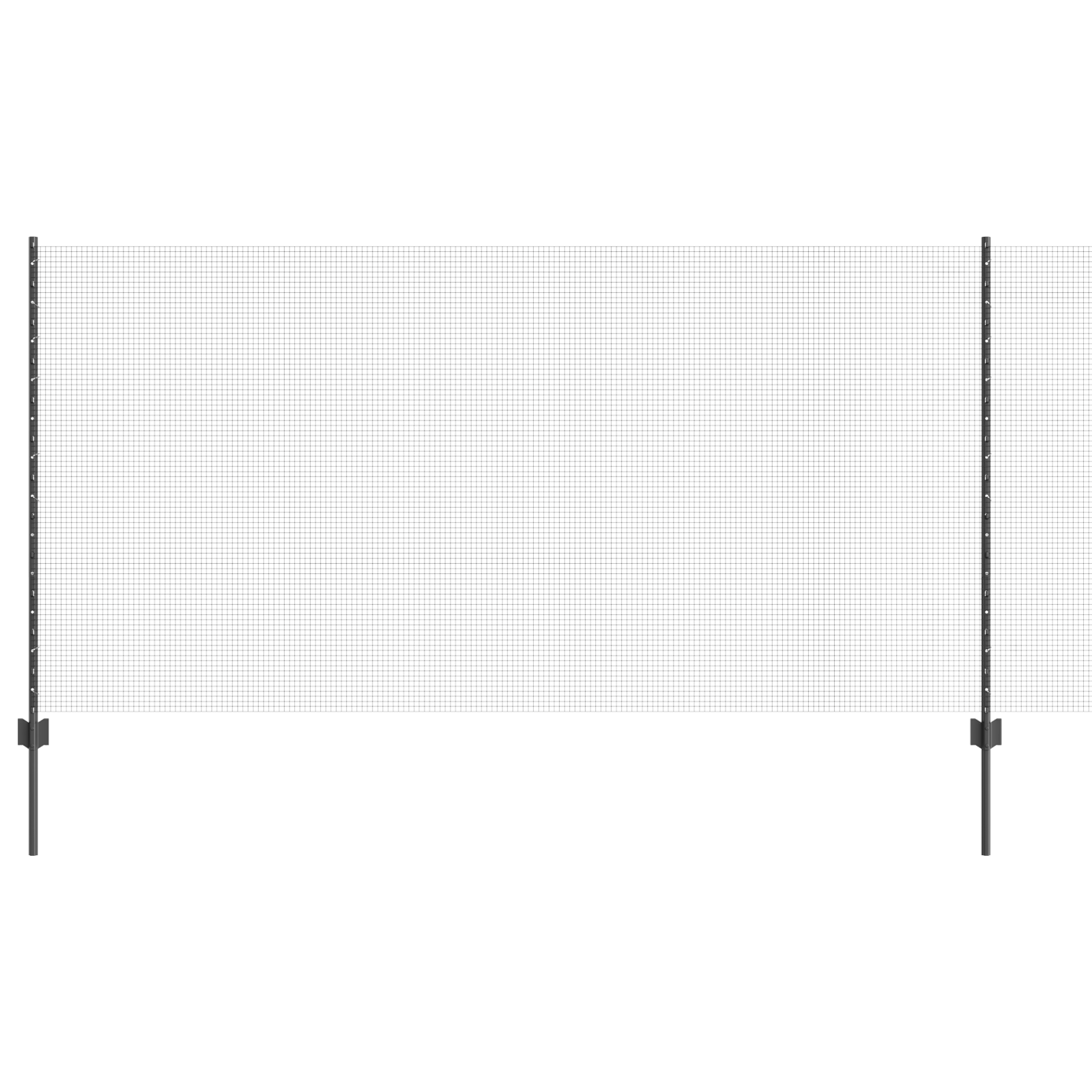 Welded Wire Fence with 10 U Posts Grey 1.2x10 m Steel - Image 2