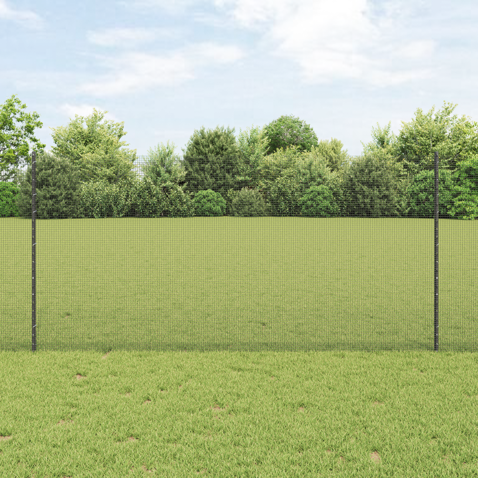 Welded Wire Fence with 10 U Posts Grey 1.2x10 m Steel
