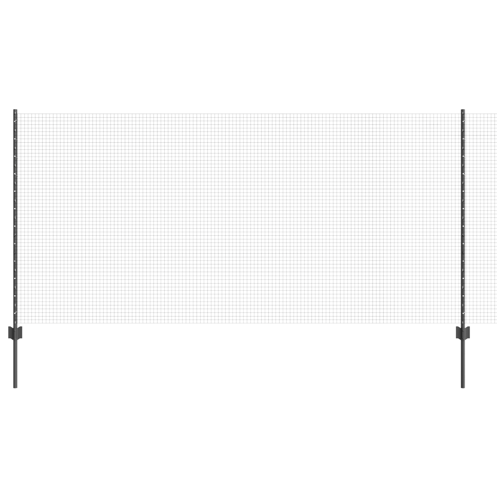 Welded Wire Fence with 10 U Posts Grey 1.2x10 m Steel - Image 2