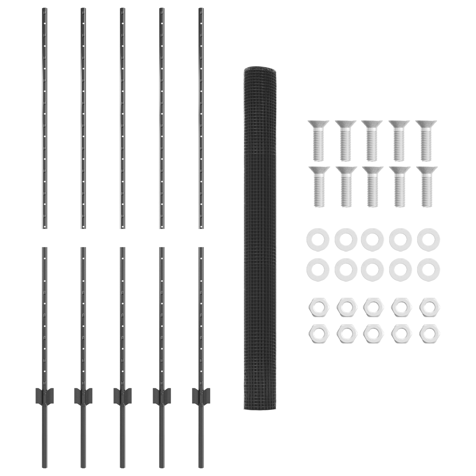 Welded Wire Fence with 10 U Posts Grey 1.4x10 m Steel - Image 5