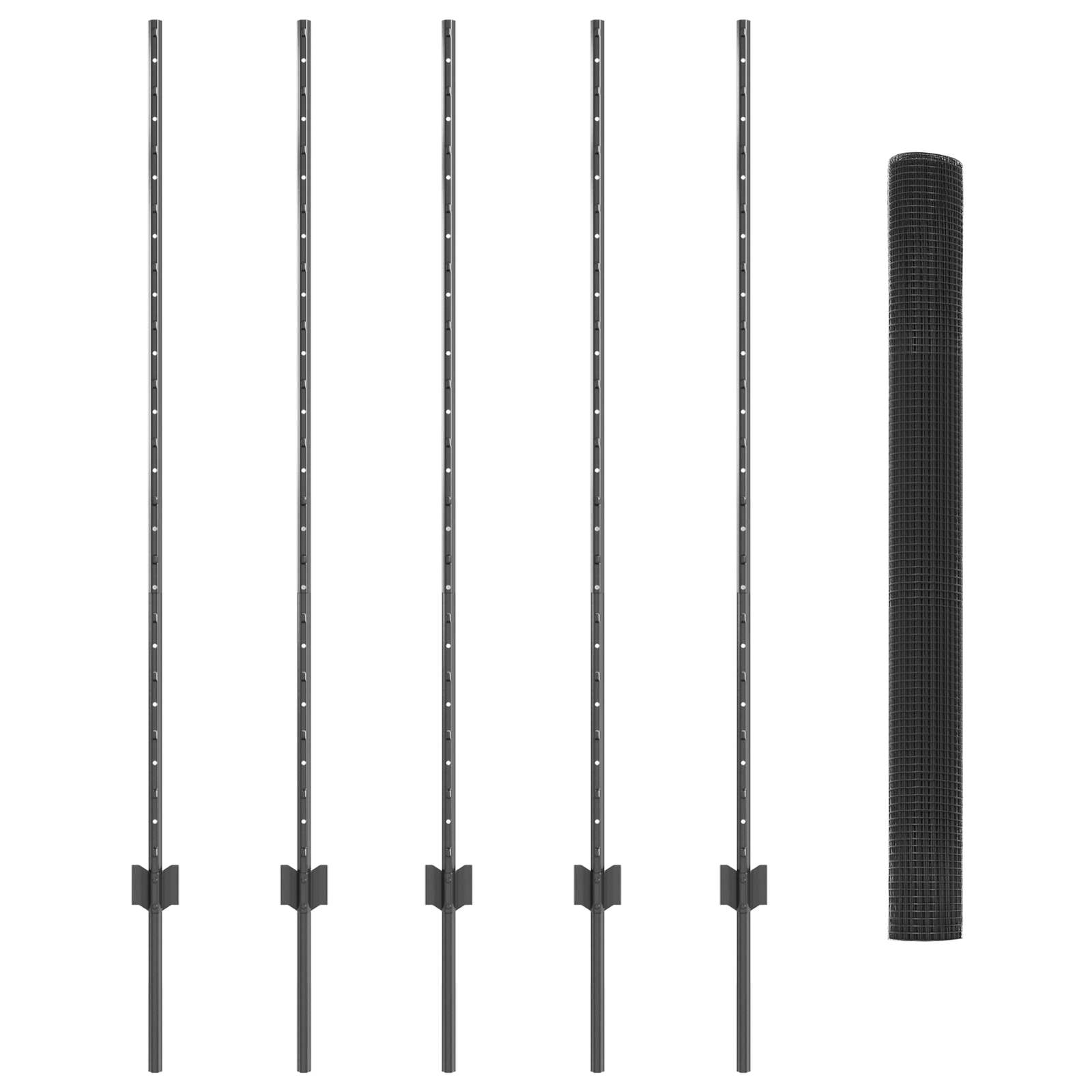 Welded Wire Fence with 10 U Posts Grey 1.4x10 m Steel - Image 4